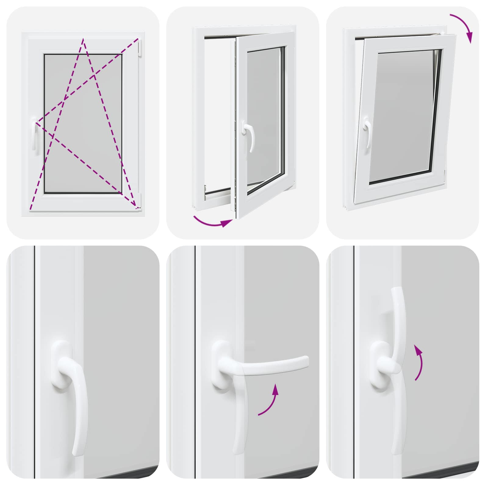 Prozor za podrum RISOR 60 x 80 cm PVC i staklo Bijela