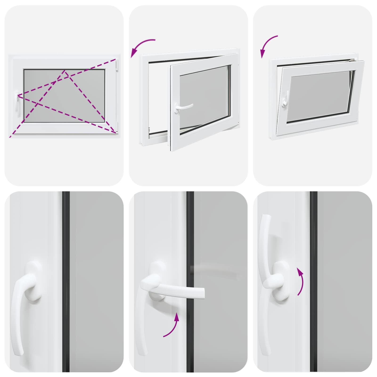 Prozor za podrum RISOR 80 x 60 cm PVC i staklo Bijela
