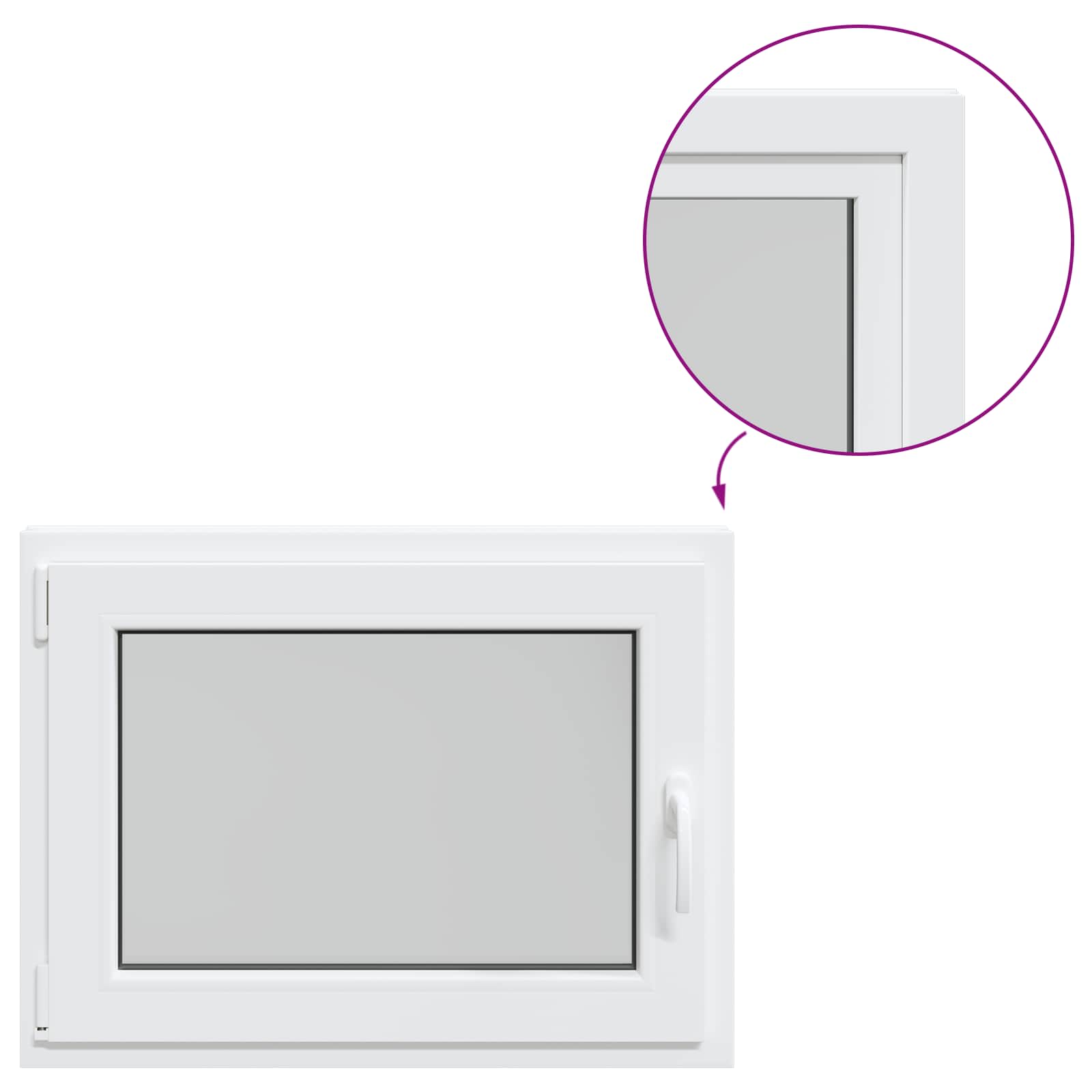 Prozor za podrum RISOR 80 x 60 cm PVC i staklo Bijela