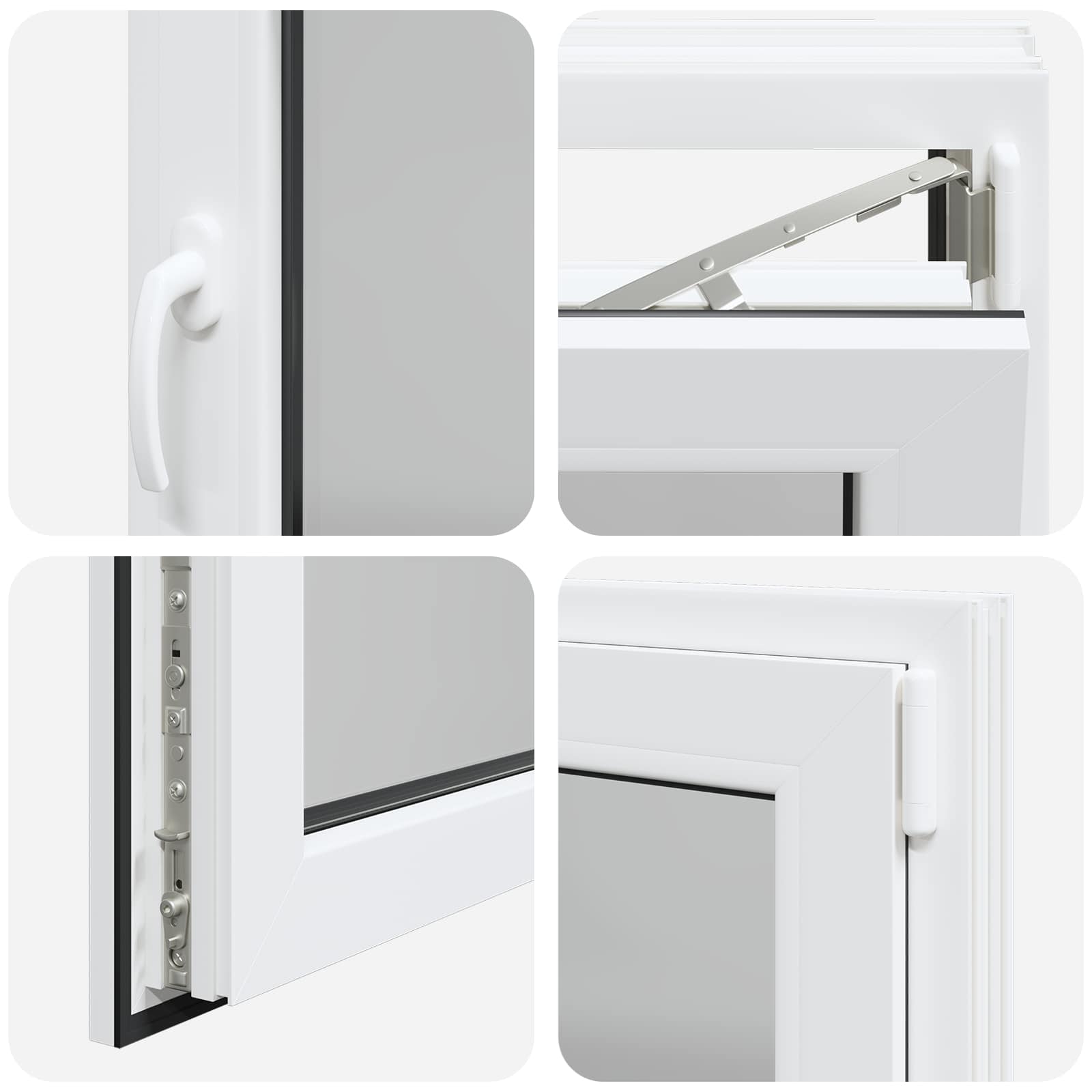 Prozor za podrum RISOR 80 x 70 cm PVC i staklo Bijela