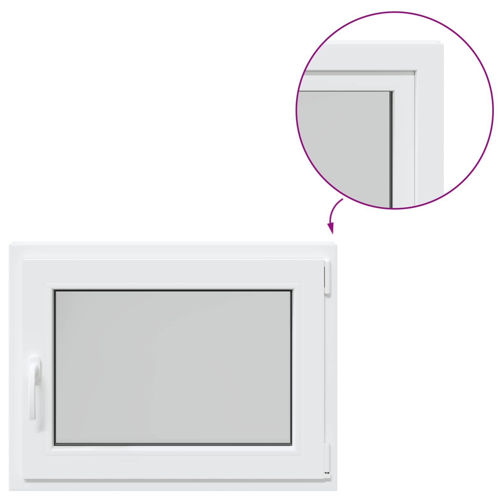 Prozor za podrum RISOR 80 x 70 cm PVC i staklo Bijela