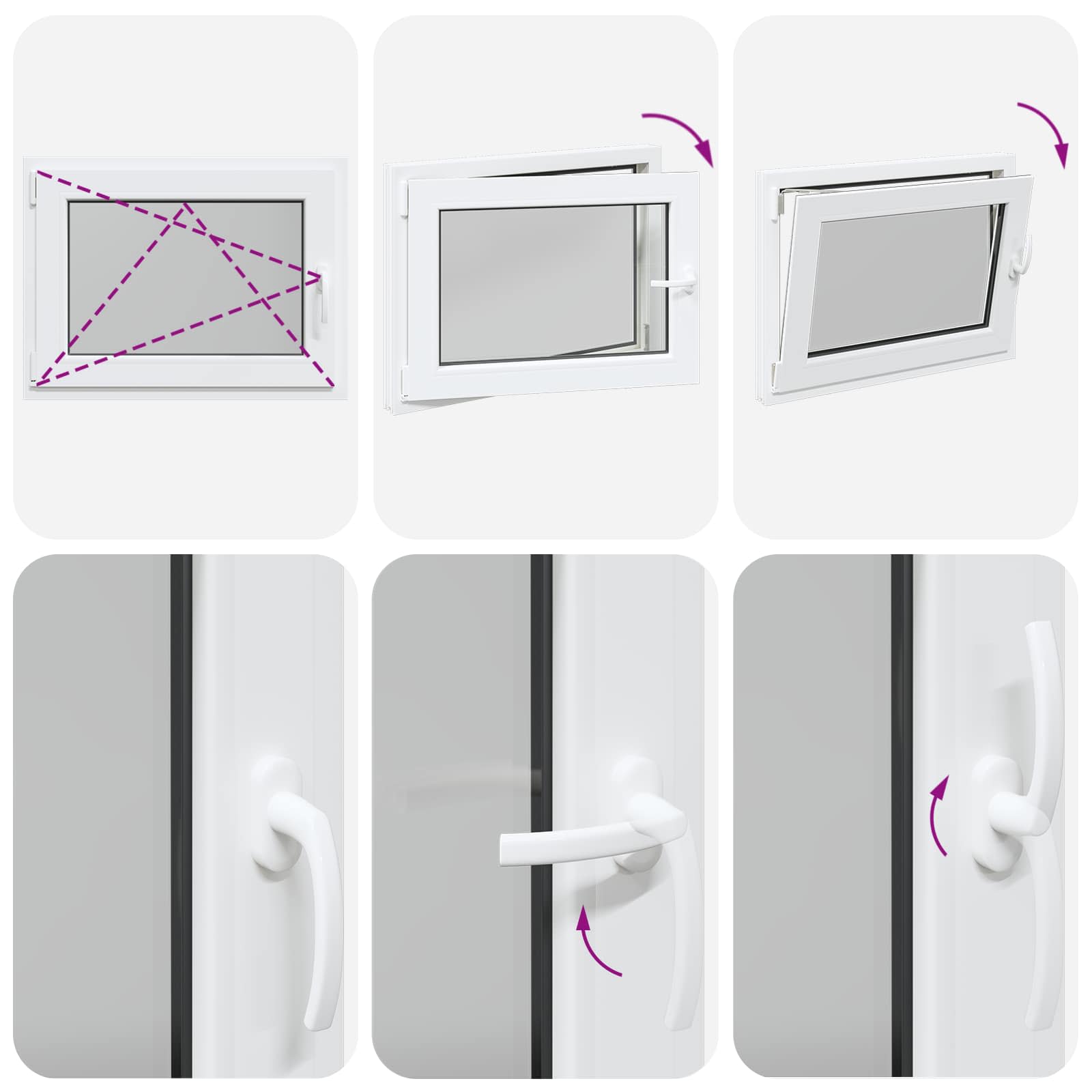 Prozor za podrum RISOR 80 x 70 cm PVC i staklo Bijela