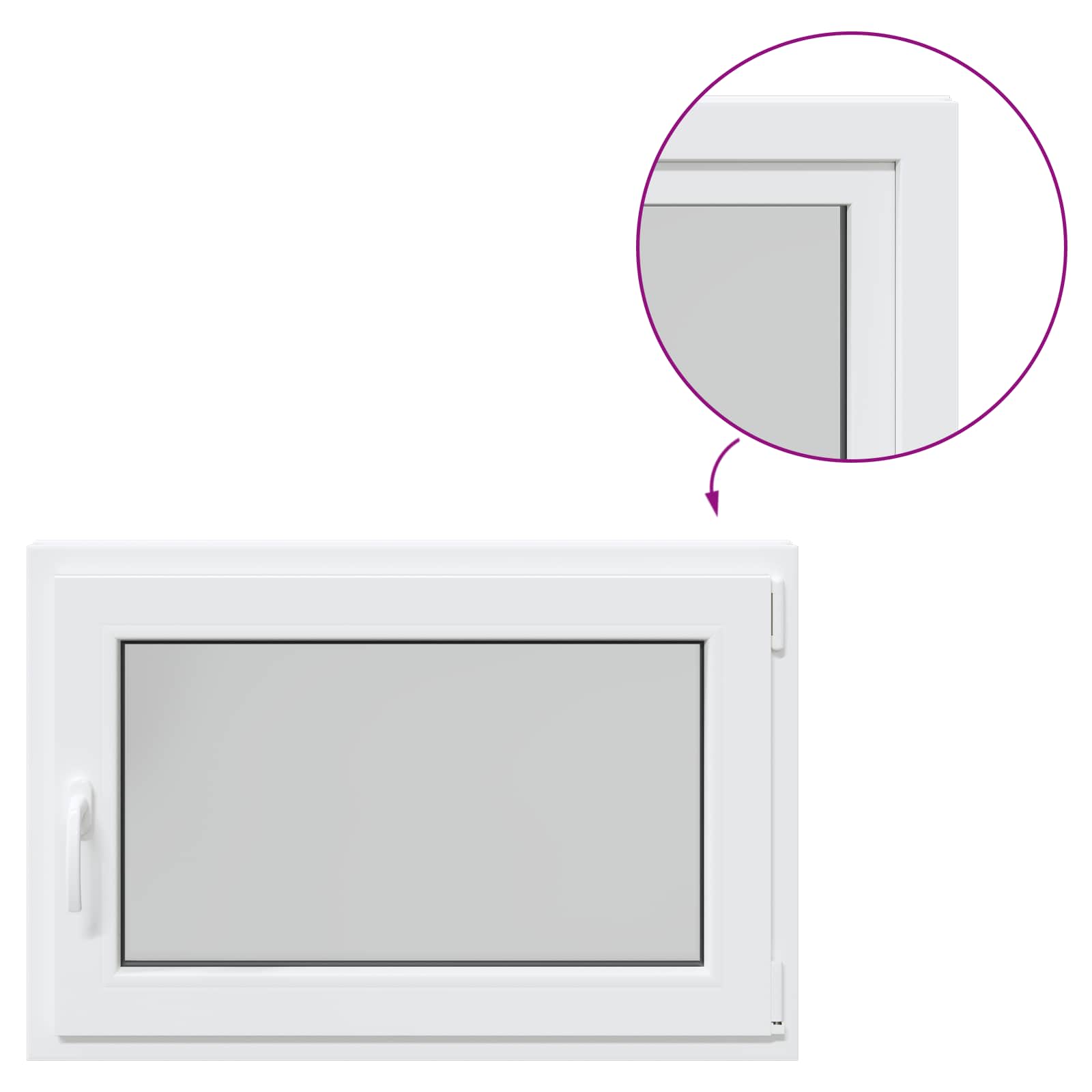 Prozor za podrum RISOR 90 x 50 cm PVC i staklo Bijela