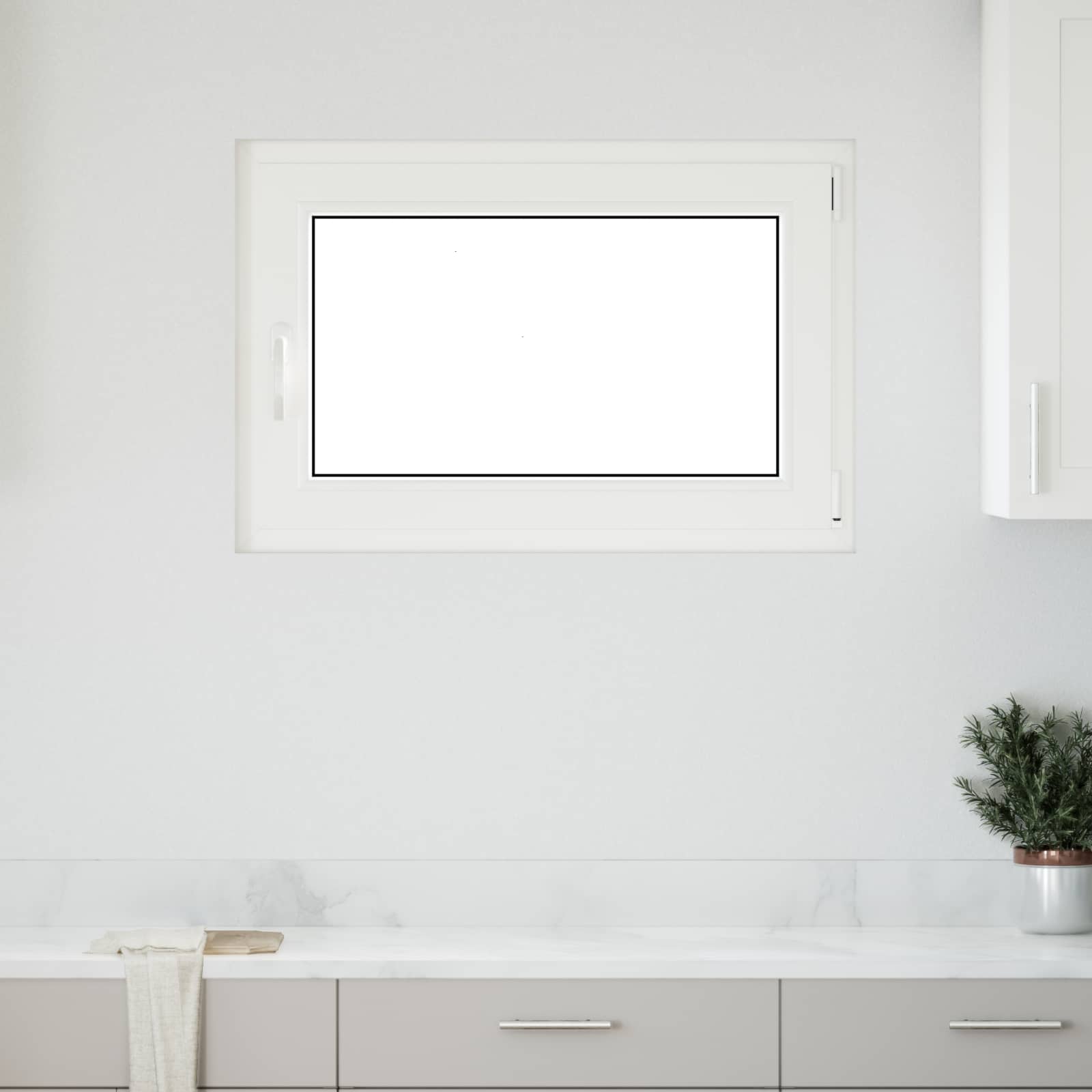 Prozor za podrum RISOR 90 x 50 cm PVC i staklo Bijela
