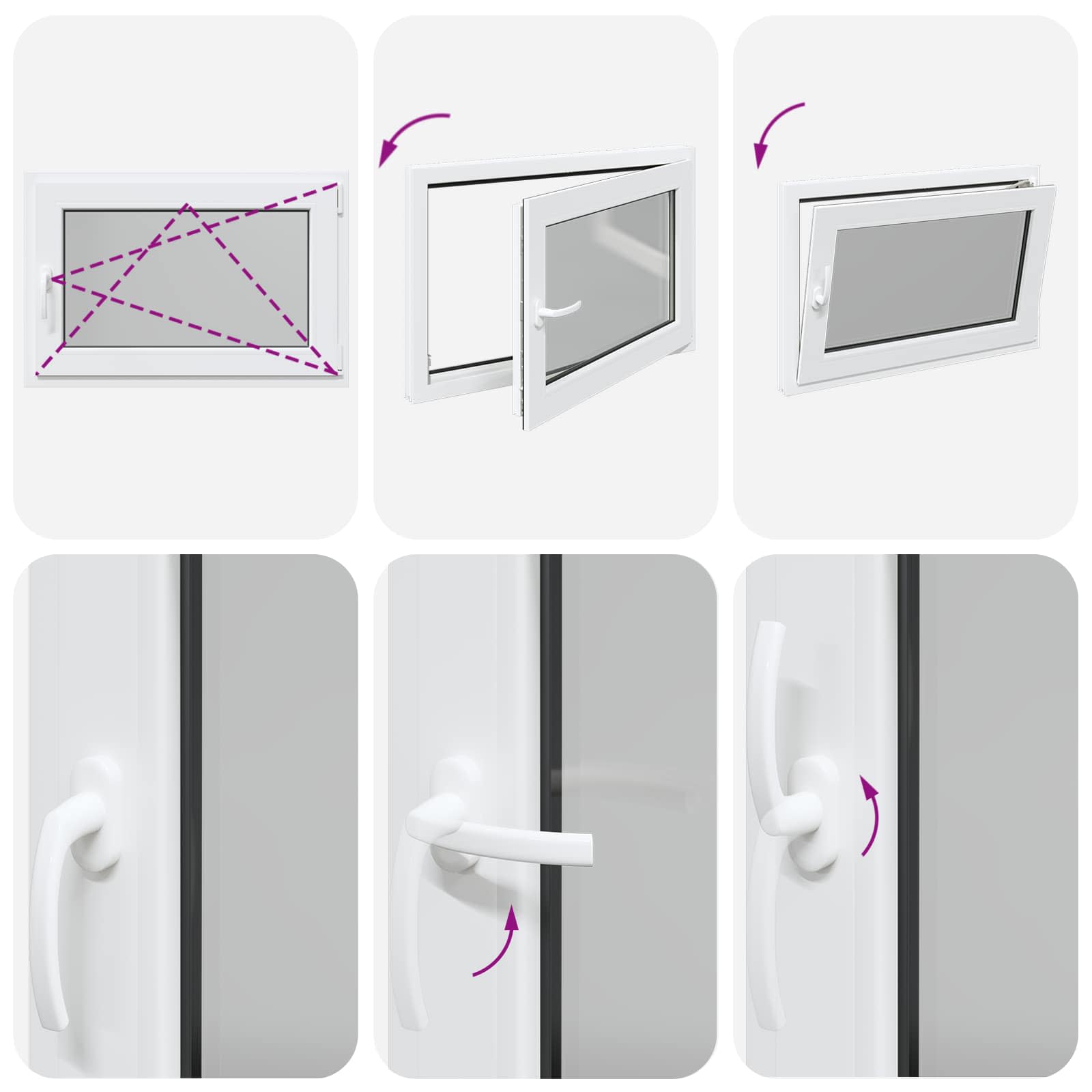 Prozor za podrum RISOR 90 x 70 cm PVC i staklo Bijela