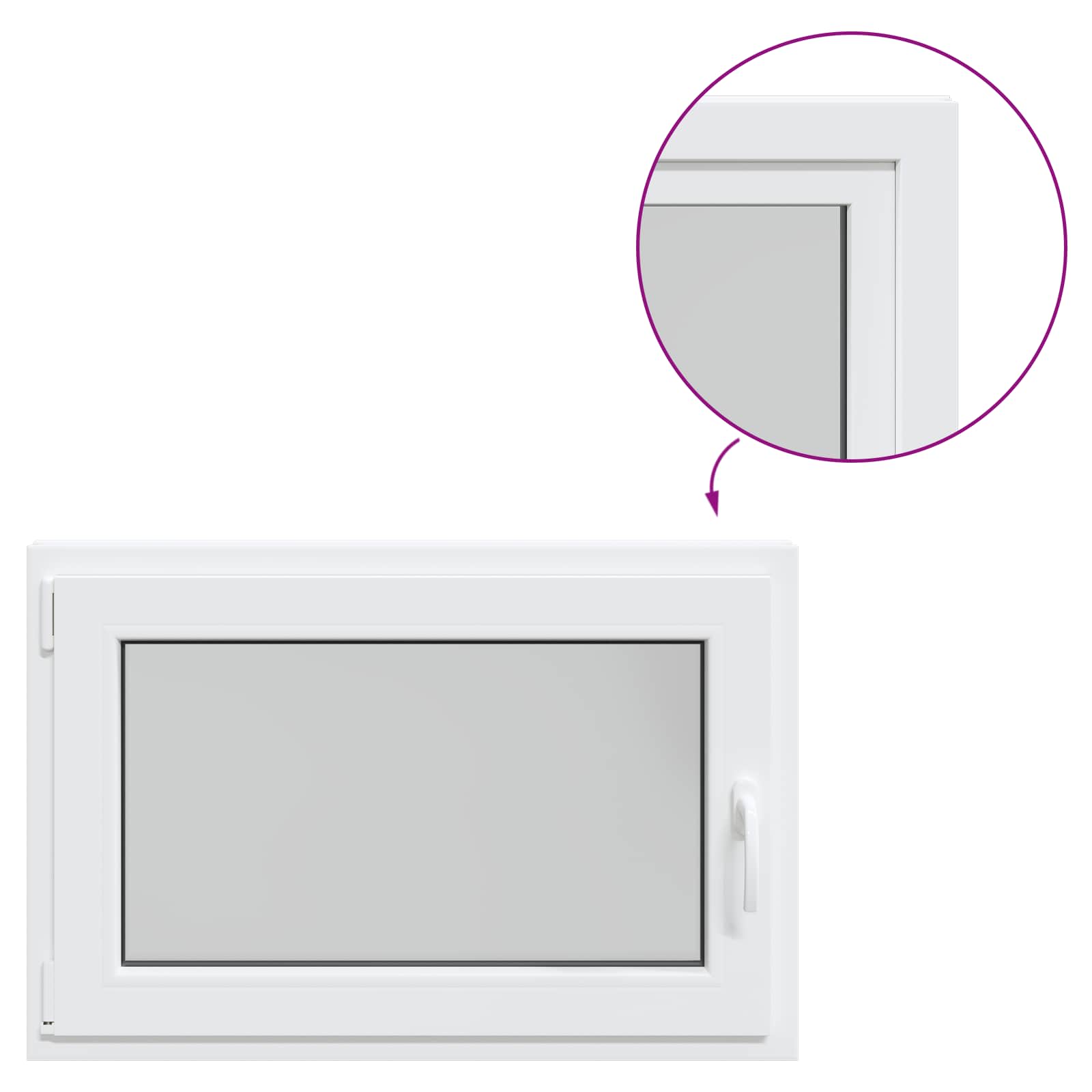 Prozor za podrum RISOR 100 x 50 cm PVC i staklo Bijela