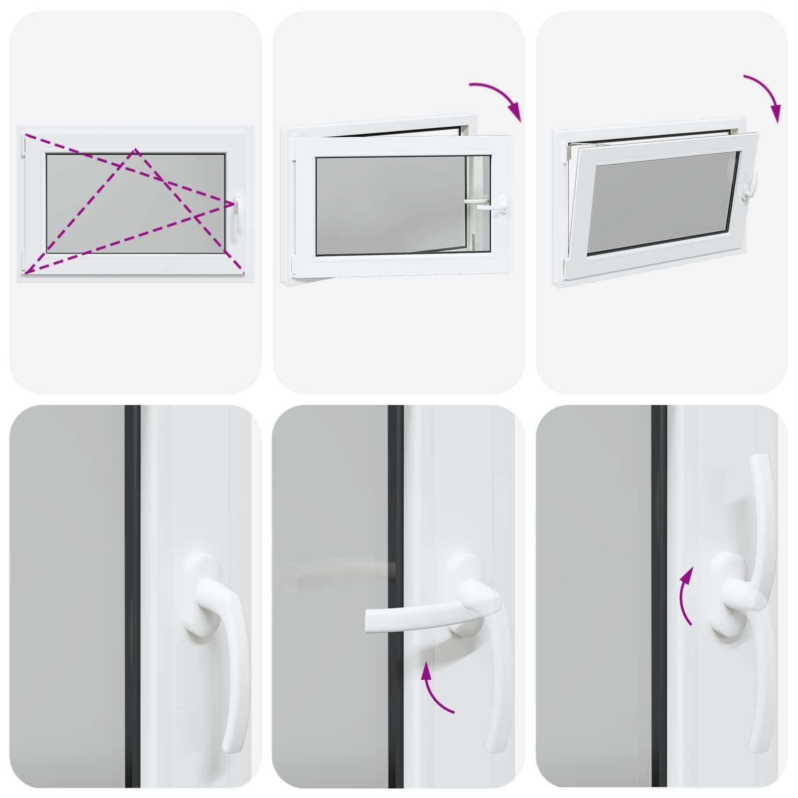 Prozor za podrum RISOR 100 x 50 cm PVC i staklo Bijela