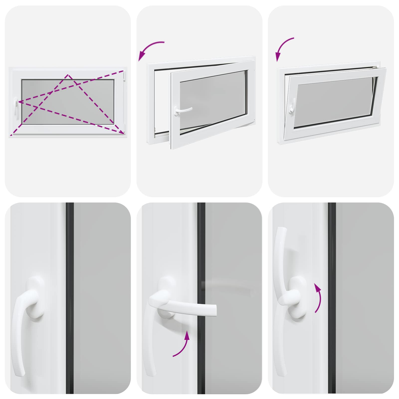 Prozor za podrum RISOR 100 x 50 cm PVC i staklo Bijela