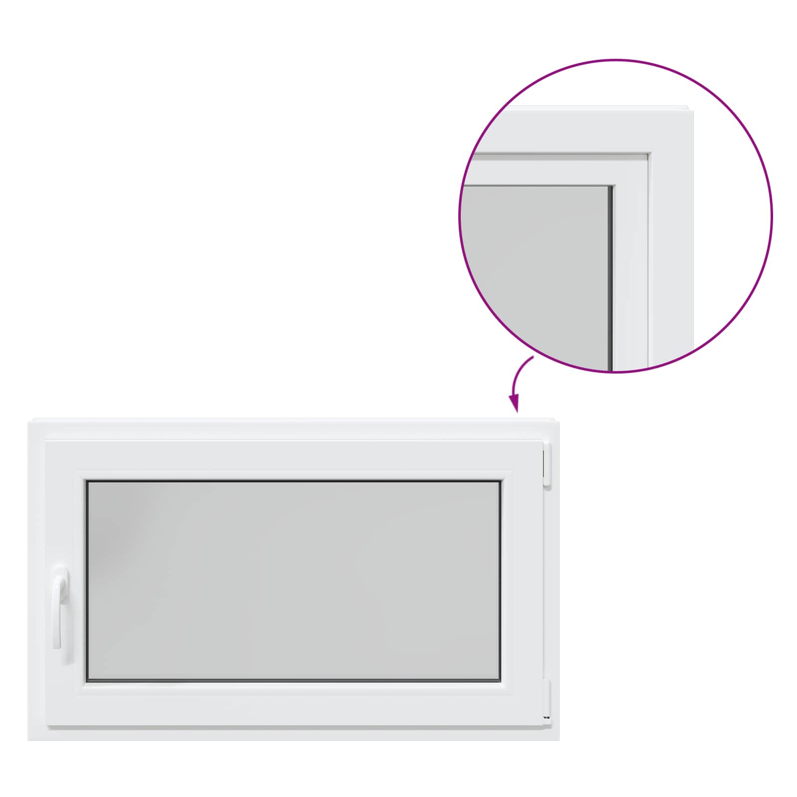 Prozor za podrum RISOR 100 x 70 cm PVC i staklo Bijela