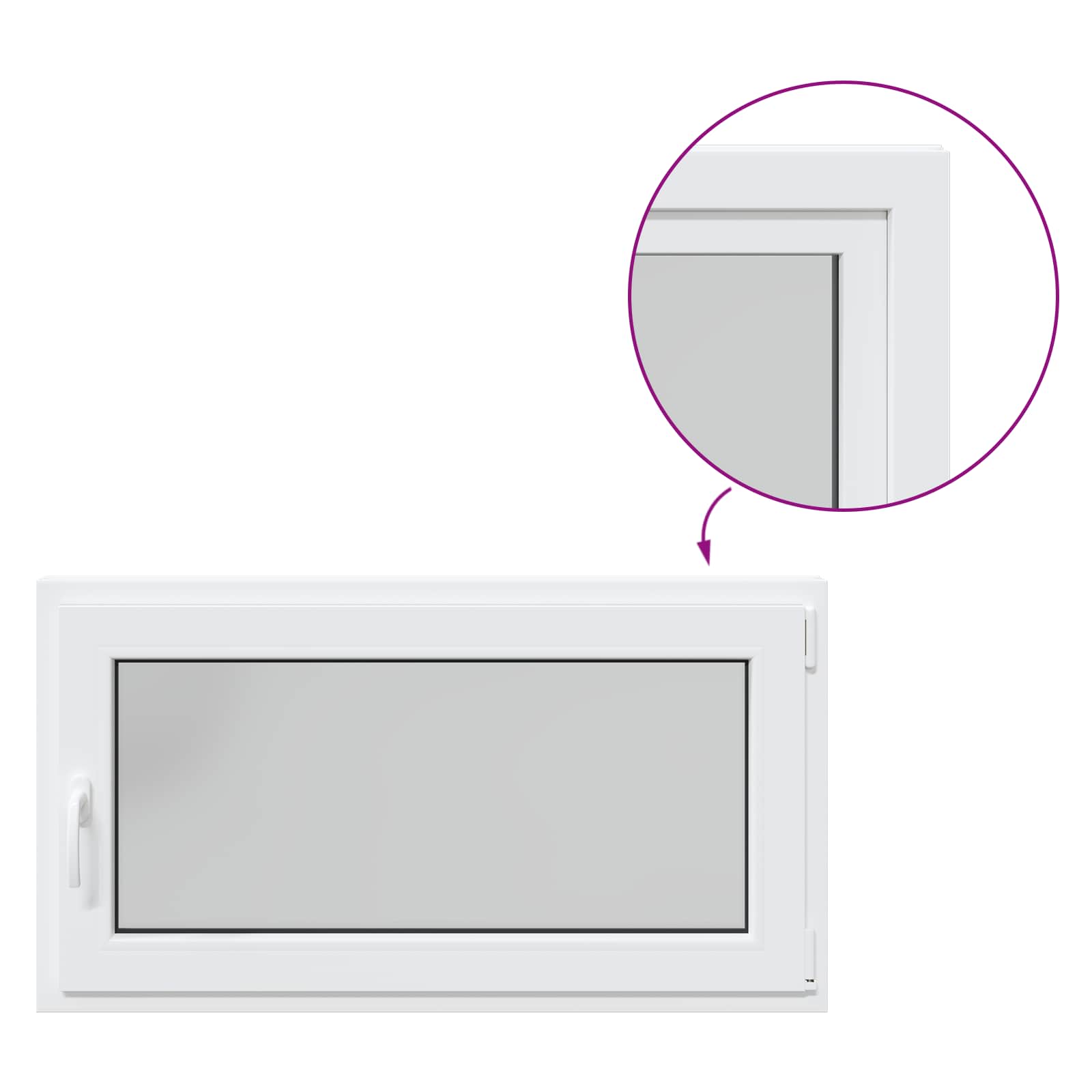 Prozor za podrum RISOR 110 x 50 cm PVC i staklo Bijela