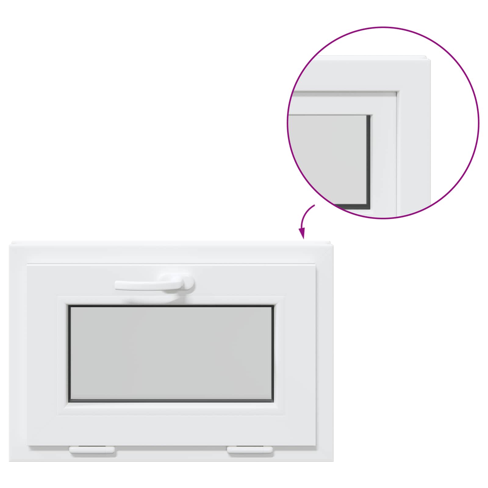 Prozor za podrum RISOR 60 x 40 cm PVC i staklo Bijela