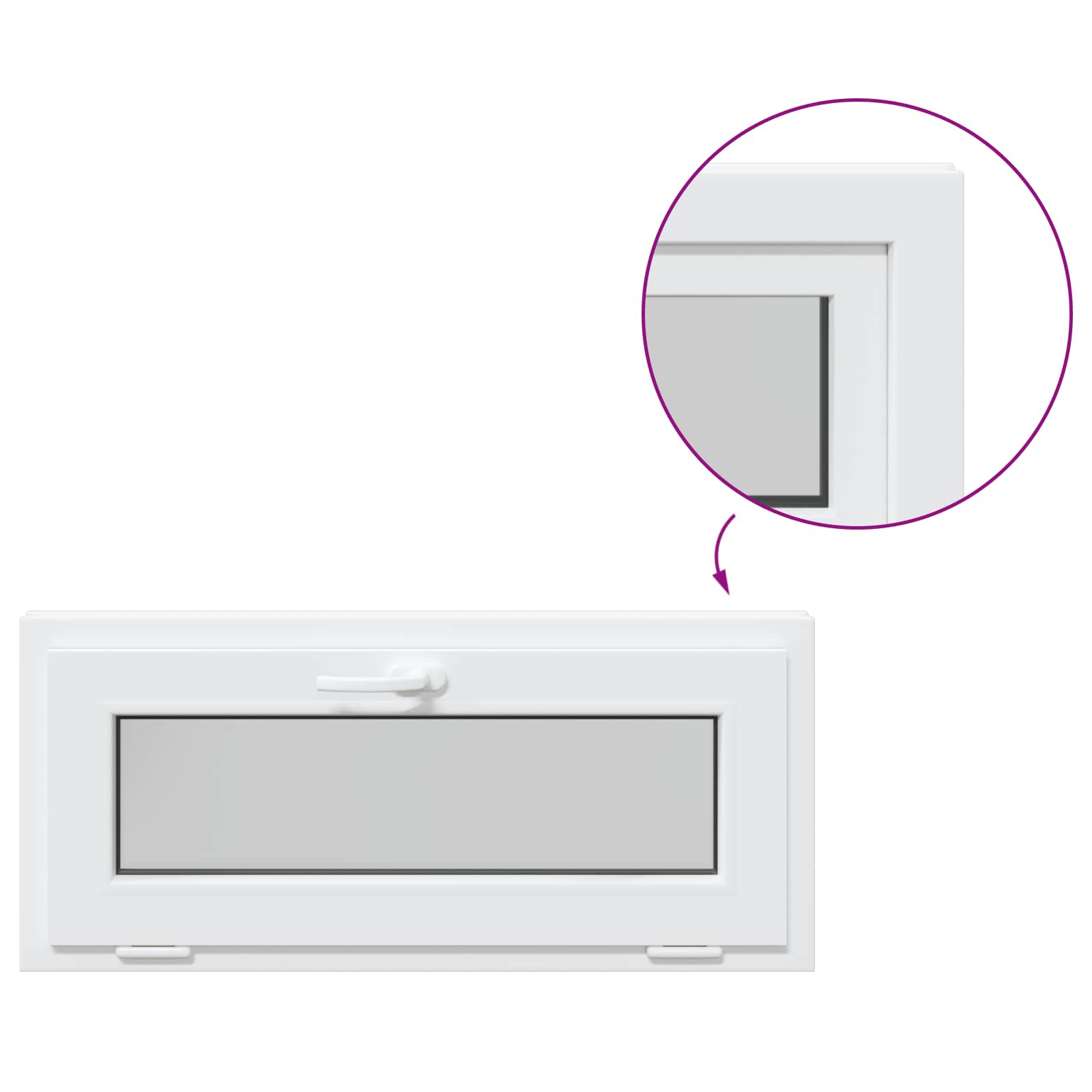 Prozor za podrum RISOR 90 x 40 cm PVC i staklo Bijela