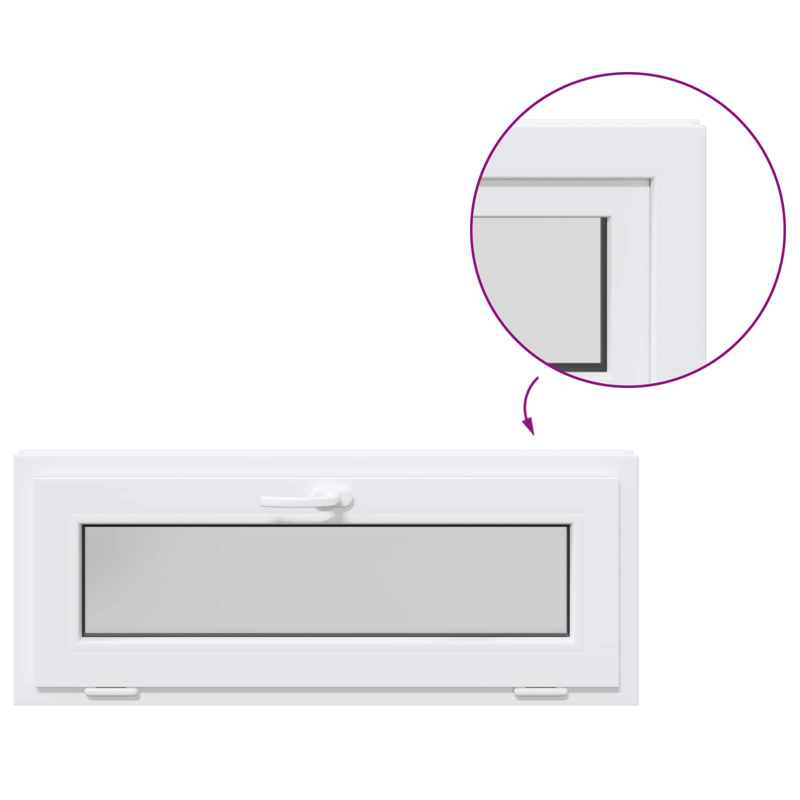 Prozor za podrum RISOR 110 x 40 cm PVC i staklo Bijela
