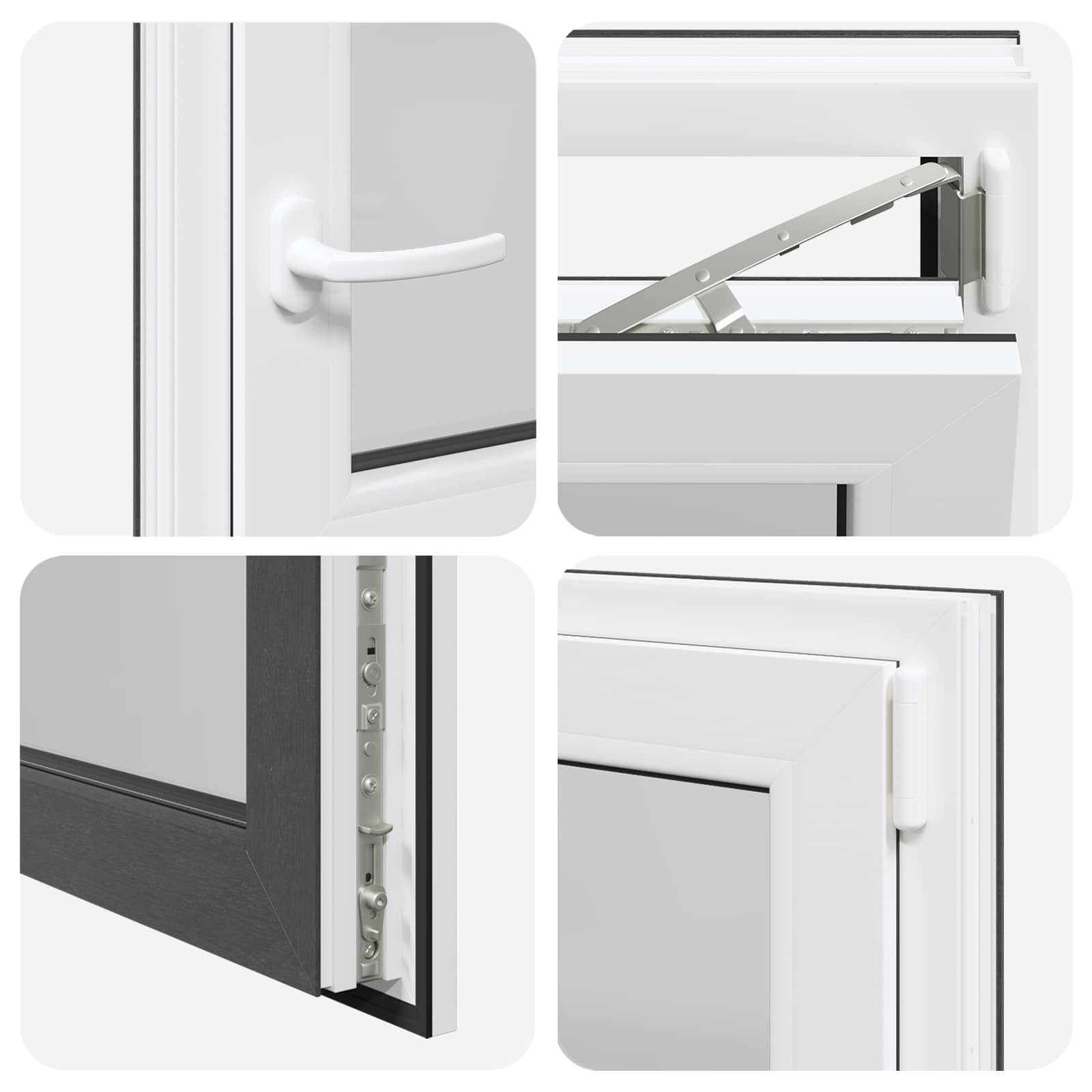 Prozor za podrum RISOR 50 x 50 cm PVC i staklo Antracit