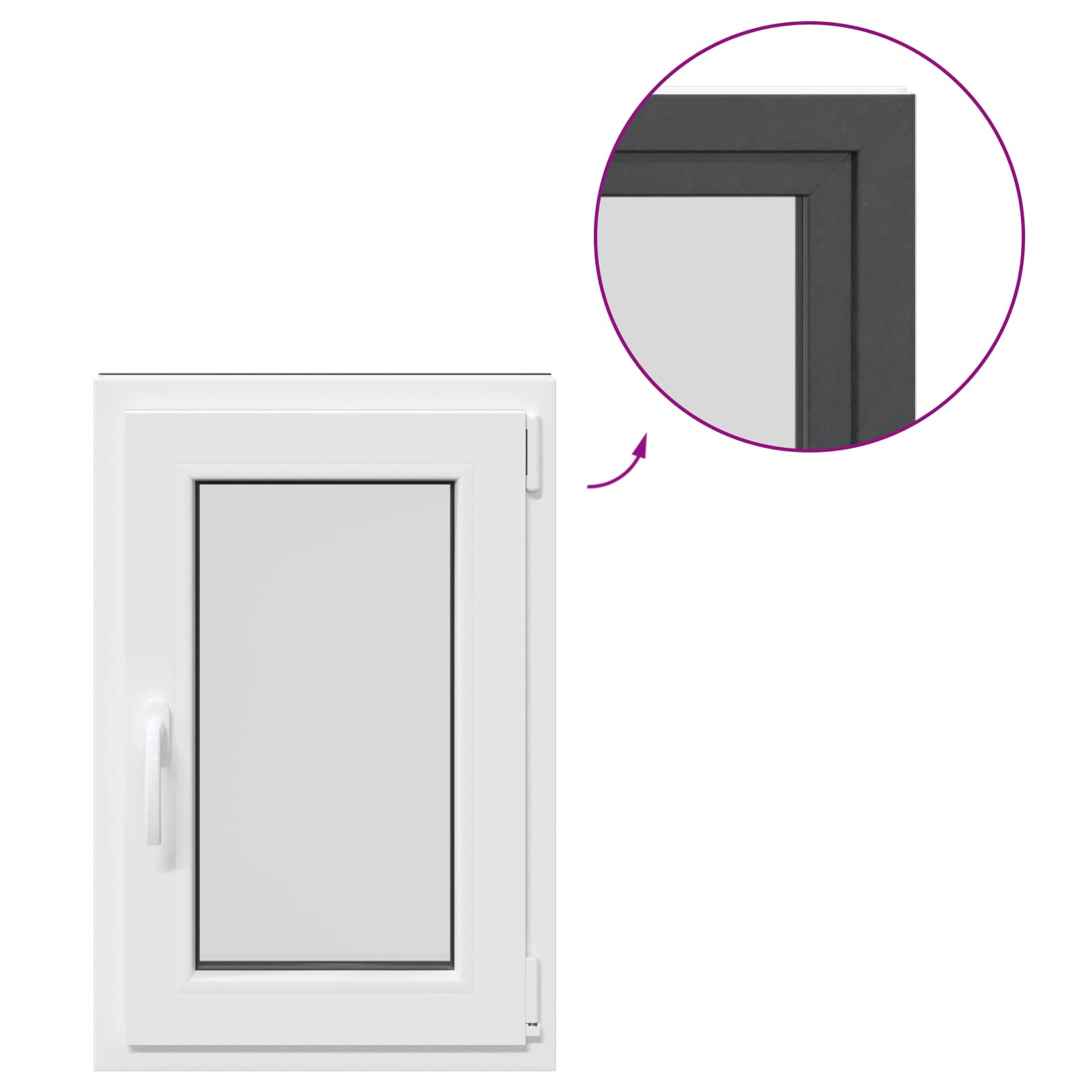 Prozor za podrum RISOR 50 x 75 cm PVC i staklo Antracit