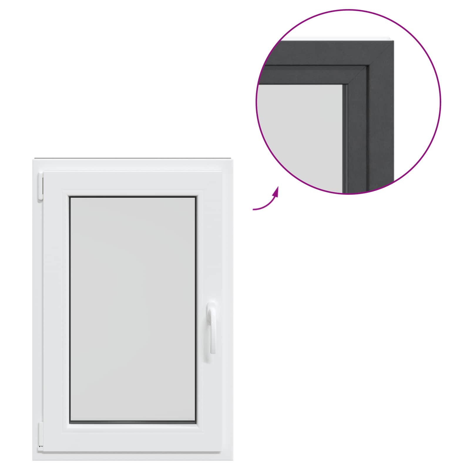 Prozor za podrum RISOR 60 x 90 cm PVC i staklo Antracit