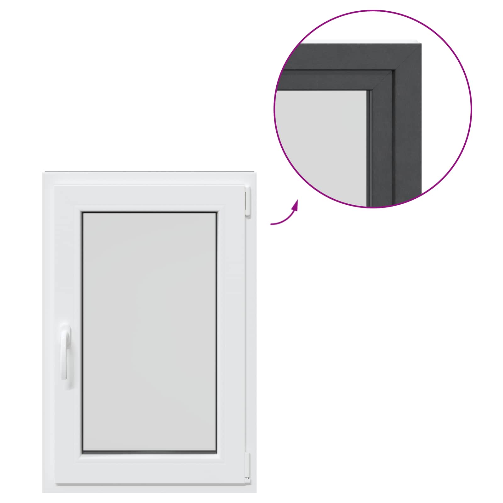 Prozor za podrum RISOR 60 x 90 cm PVC i staklo Antracit