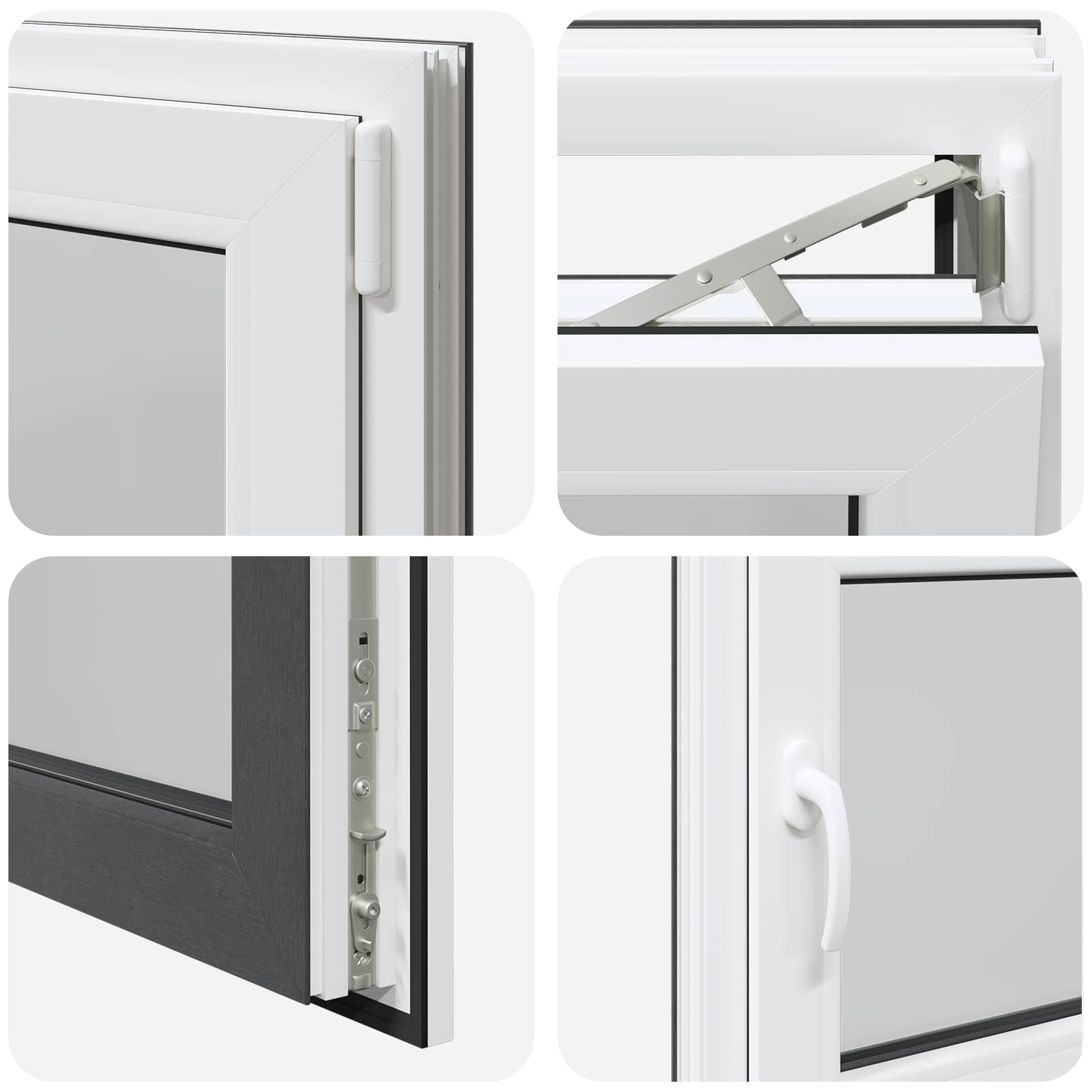 Prozor za podrum RISOR 80 x 50 cm PVC i staklo Antracit
