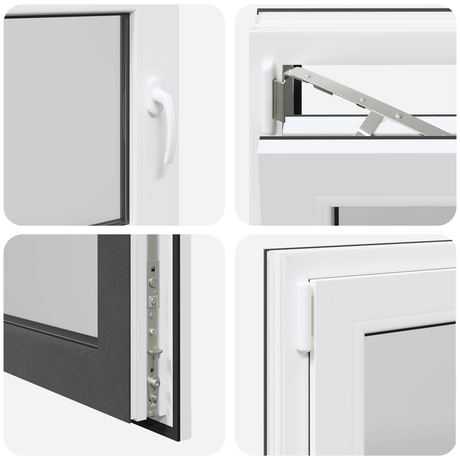 Prozor za podrum RISOR 80 x 60 cm PVC i staklo Antracit