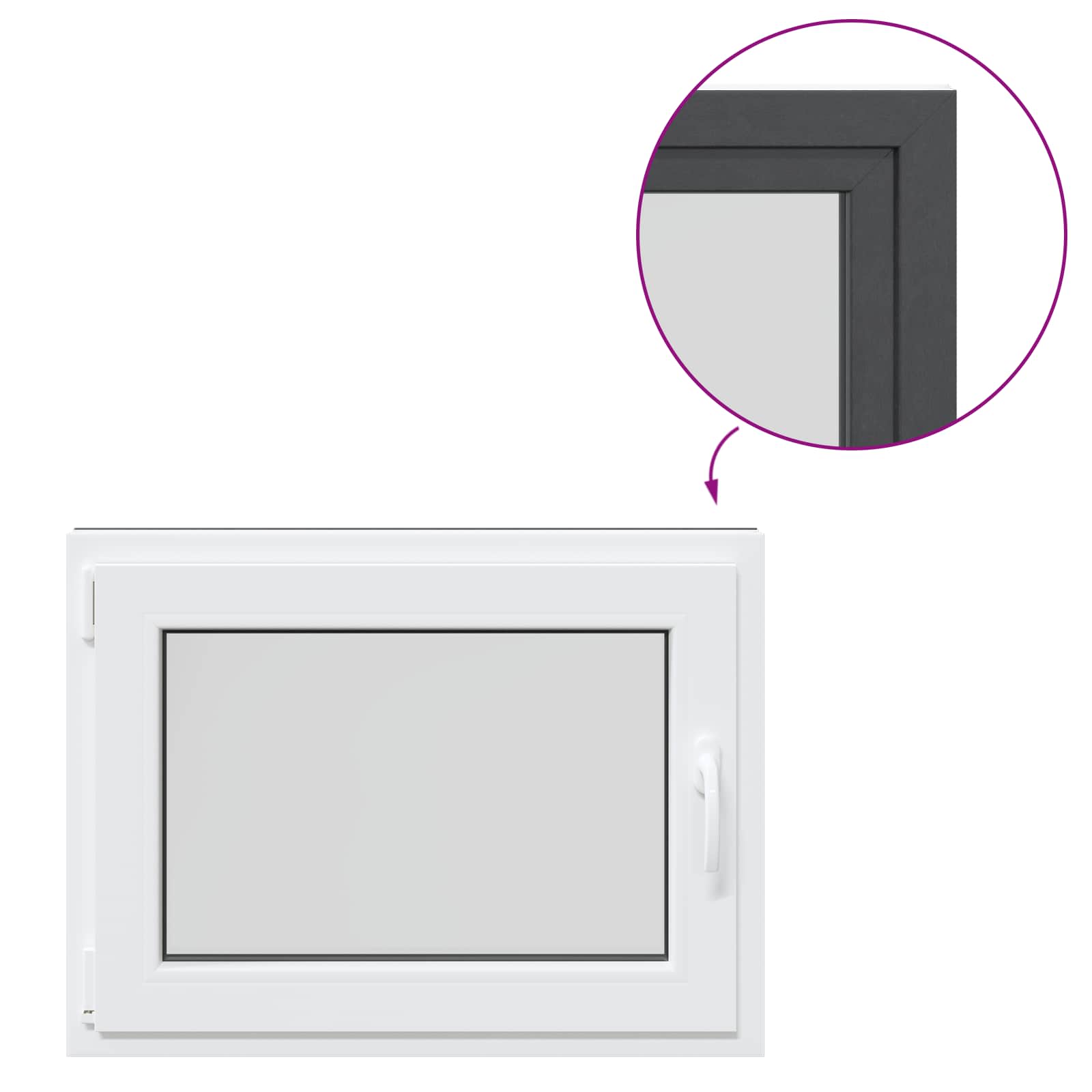 Prozor za podrum RISOR 80 x 60 cm PVC i staklo Antracit