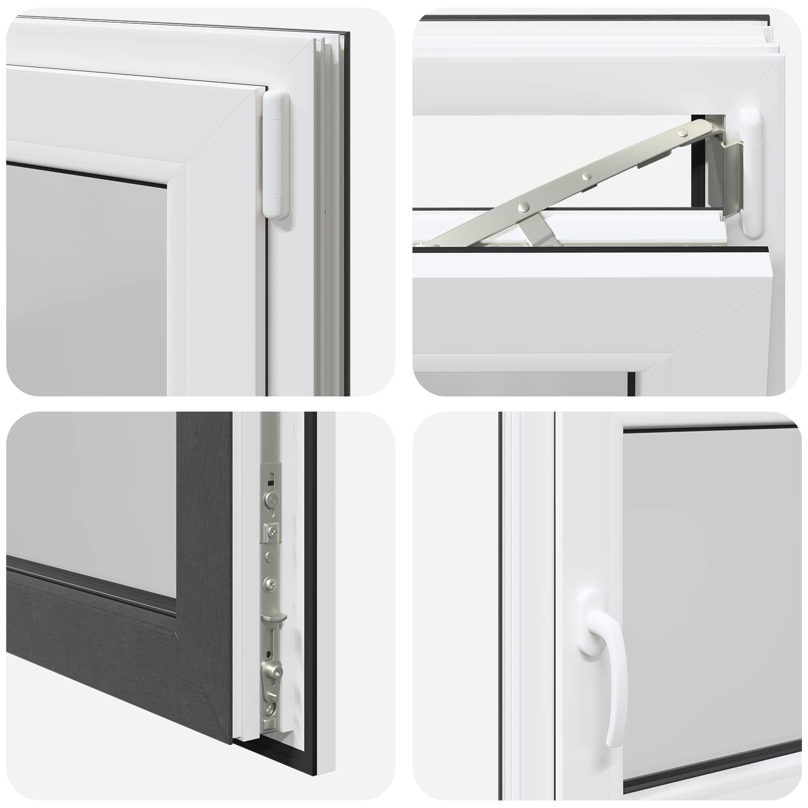 Prozor za podrum RISOR 80 x 70 cm PVC i staklo Antracit
