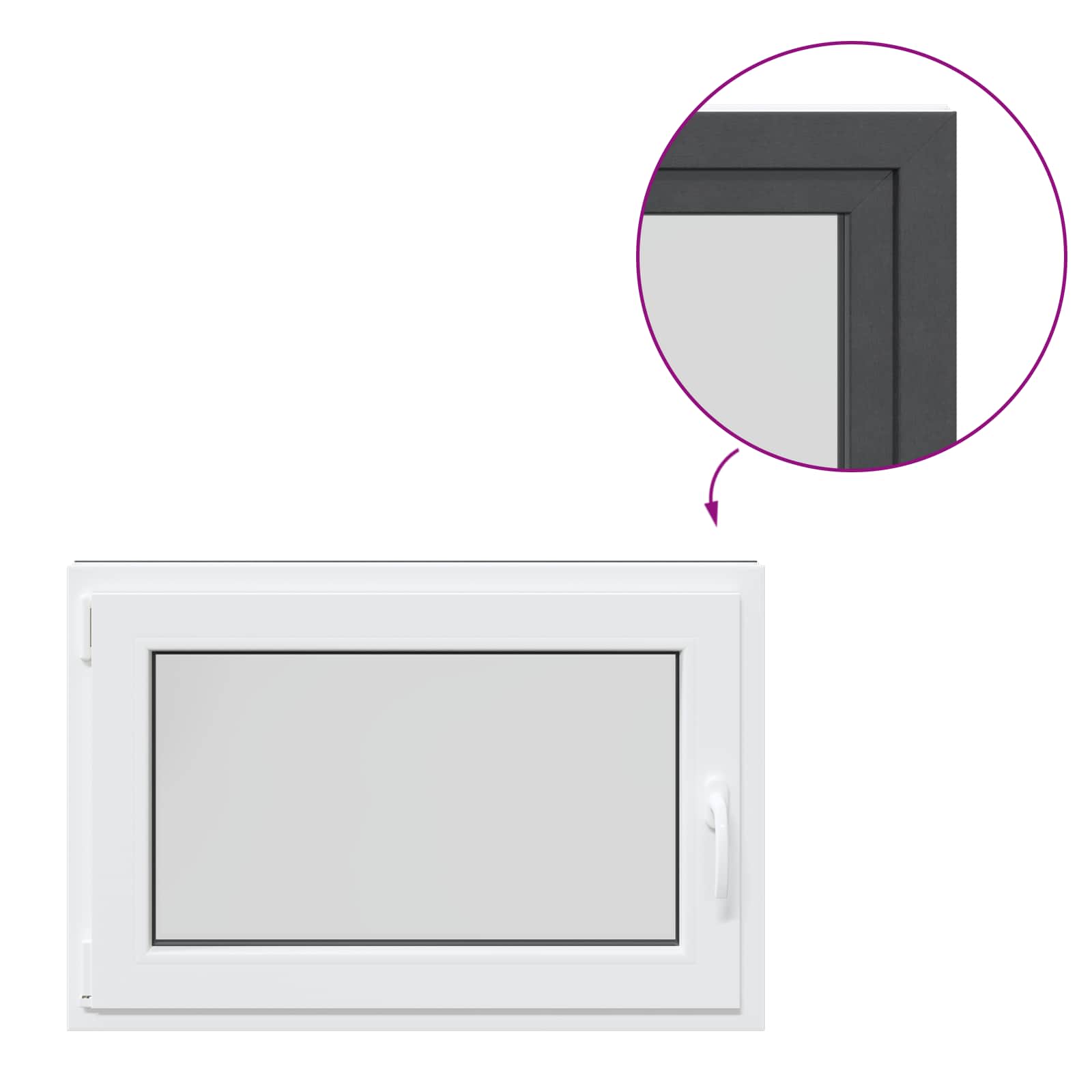 Prozor za podrum RISOR 90 x 50 cm PVC i staklo Antracit