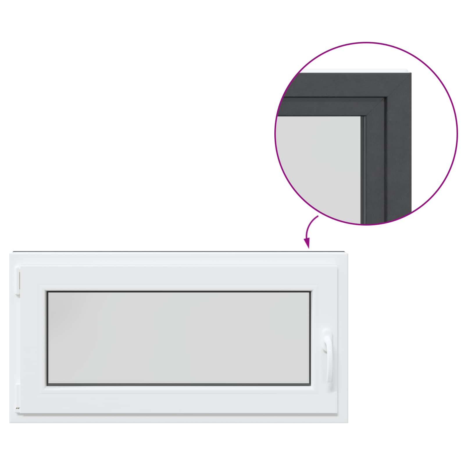 Prozor za podrum RISOR 100 x 50 cm PVC i staklo Antracit