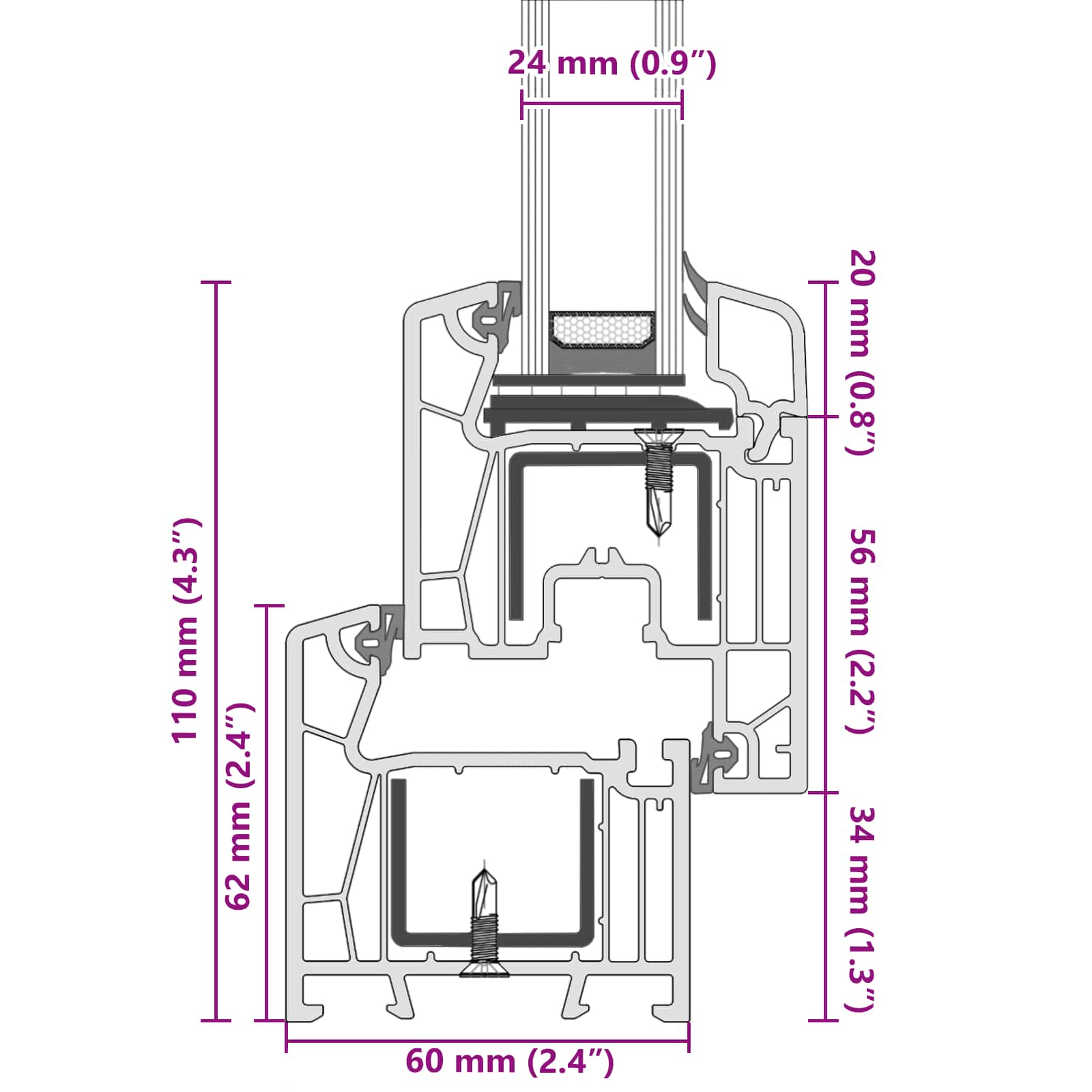 Prozor za podrum RISOR 100 x 70 cm PVC i staklo Antracit