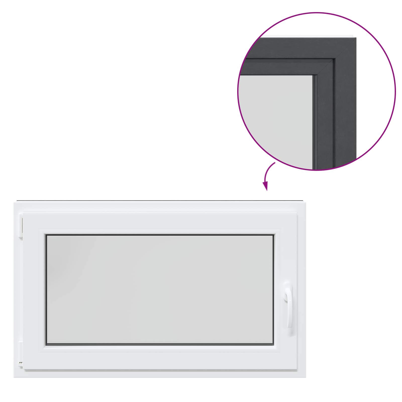 Prozor za podrum RISOR 100 x 70 cm PVC i staklo Antracit