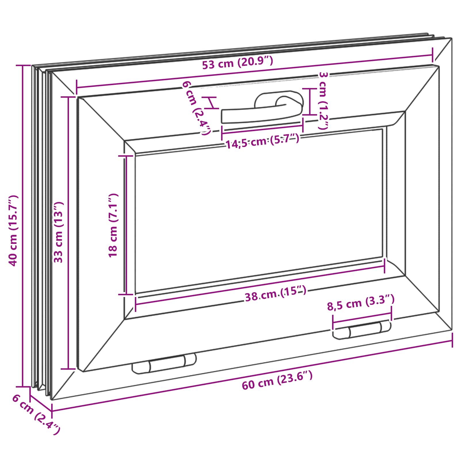 Prozor za podrum RISOR 60 x 40 cm PVC i staklo Antracit