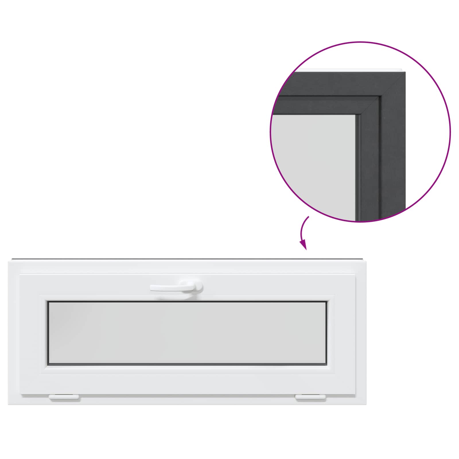 Prozor za podrum RISOR 110 x 40 cm PVC i staklo Antracit