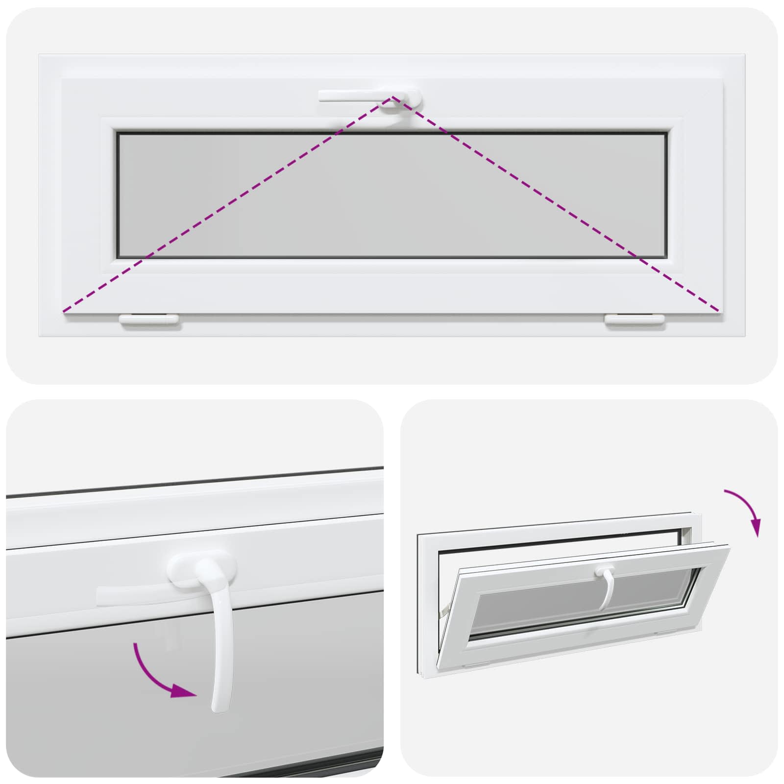 Prozor za podrum RISOR 110 x 40 cm PVC i staklo Antracit
