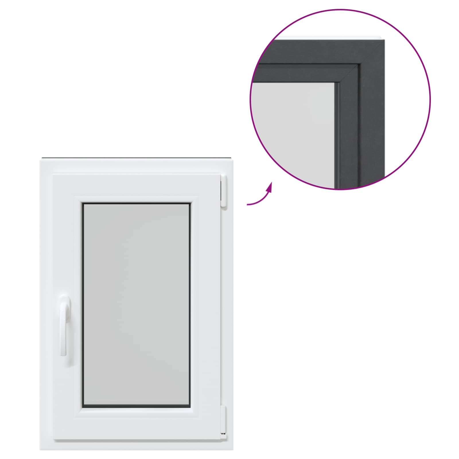 Prozor za podrum RISOR 50 x 75 cm PVC i staklo Antracit