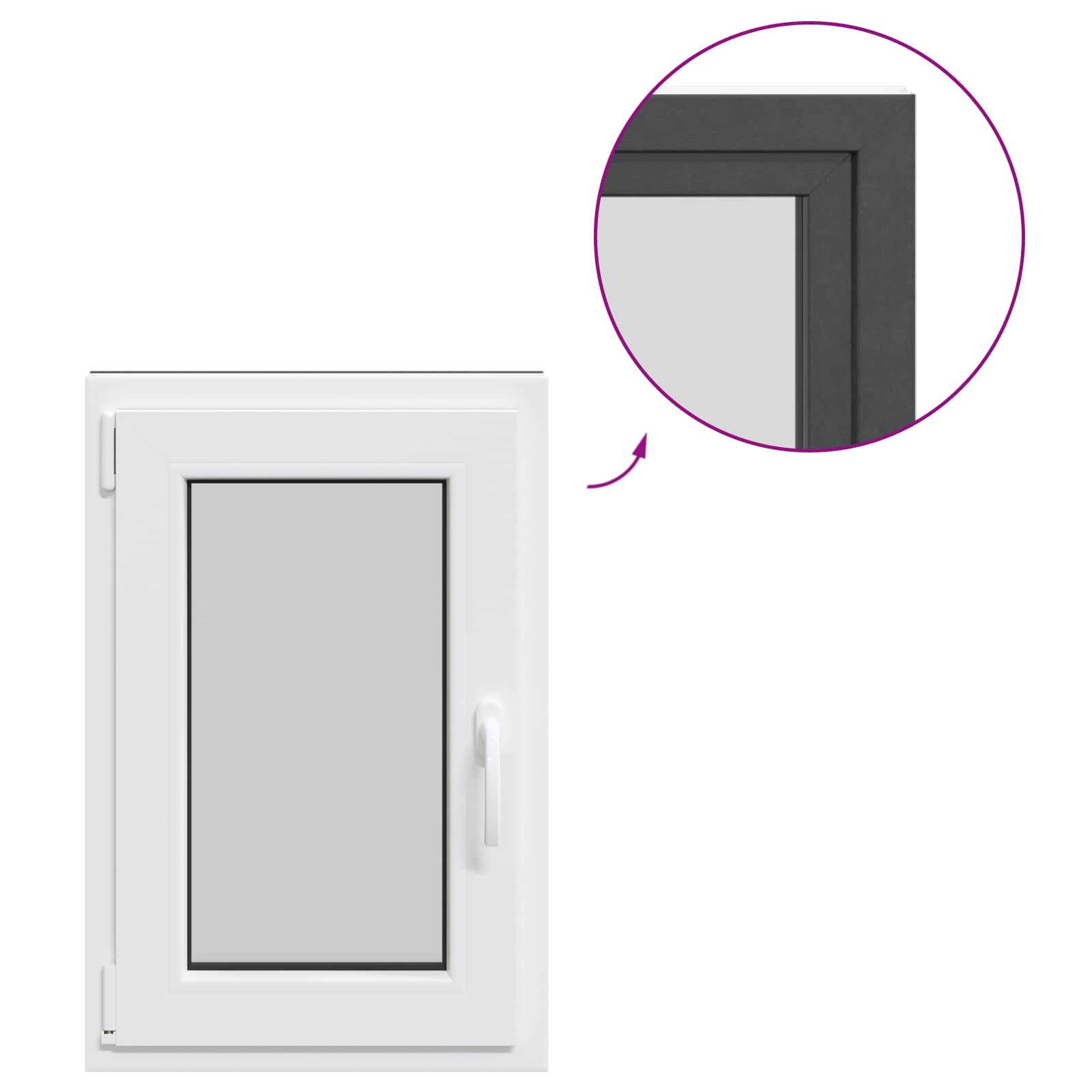 Prozor za podrum RISOR 50 x 75 cm PVC i staklo Antracit