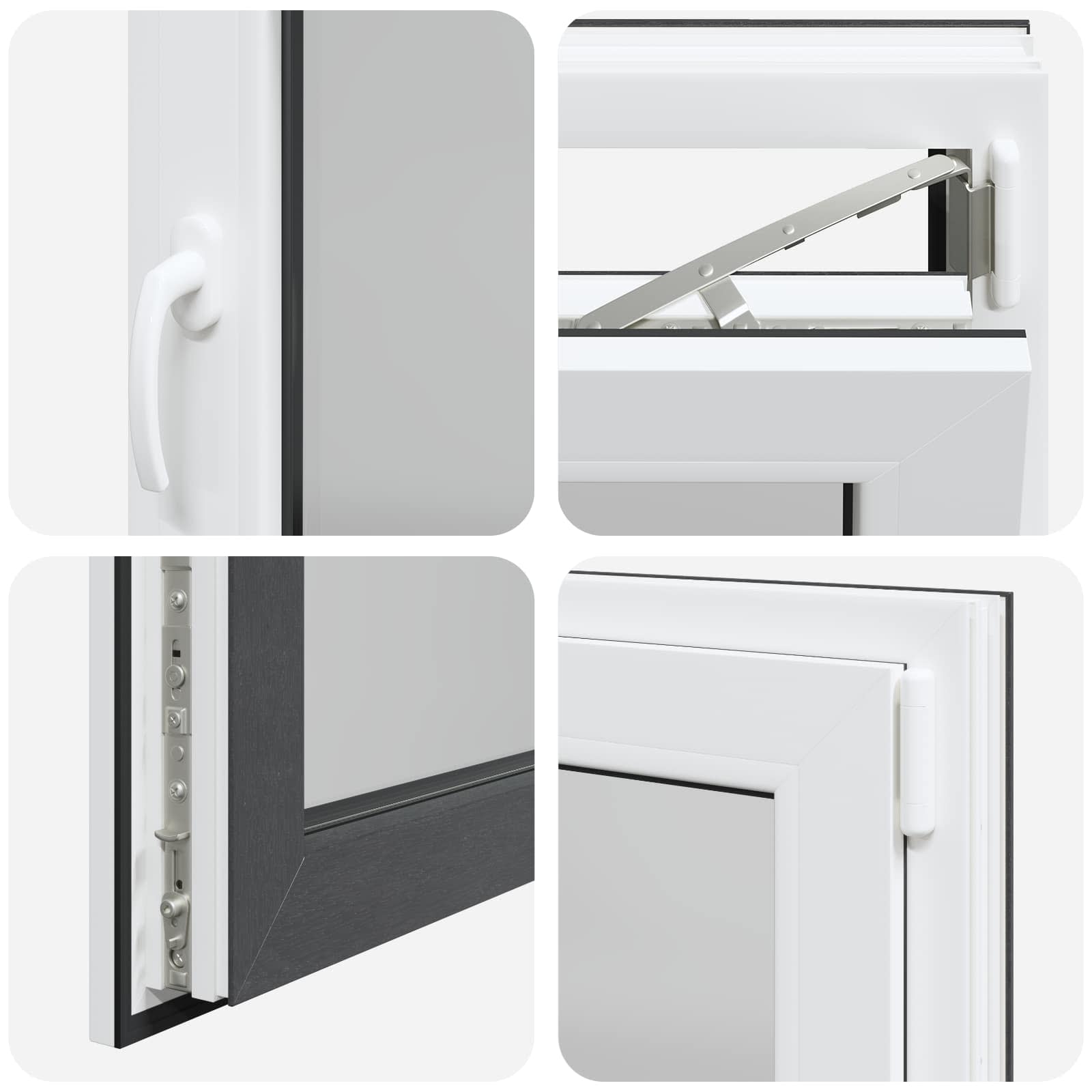 Prozor za podrum RISOR 60 x 100 cm PVC i staklo Antracit