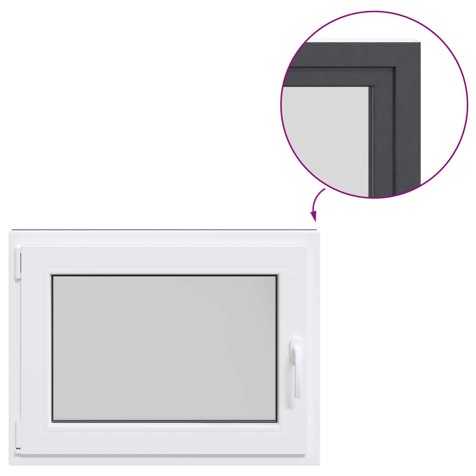 Prozor za podrum RISOR 80 x 60 cm PVC i staklo Antracit
