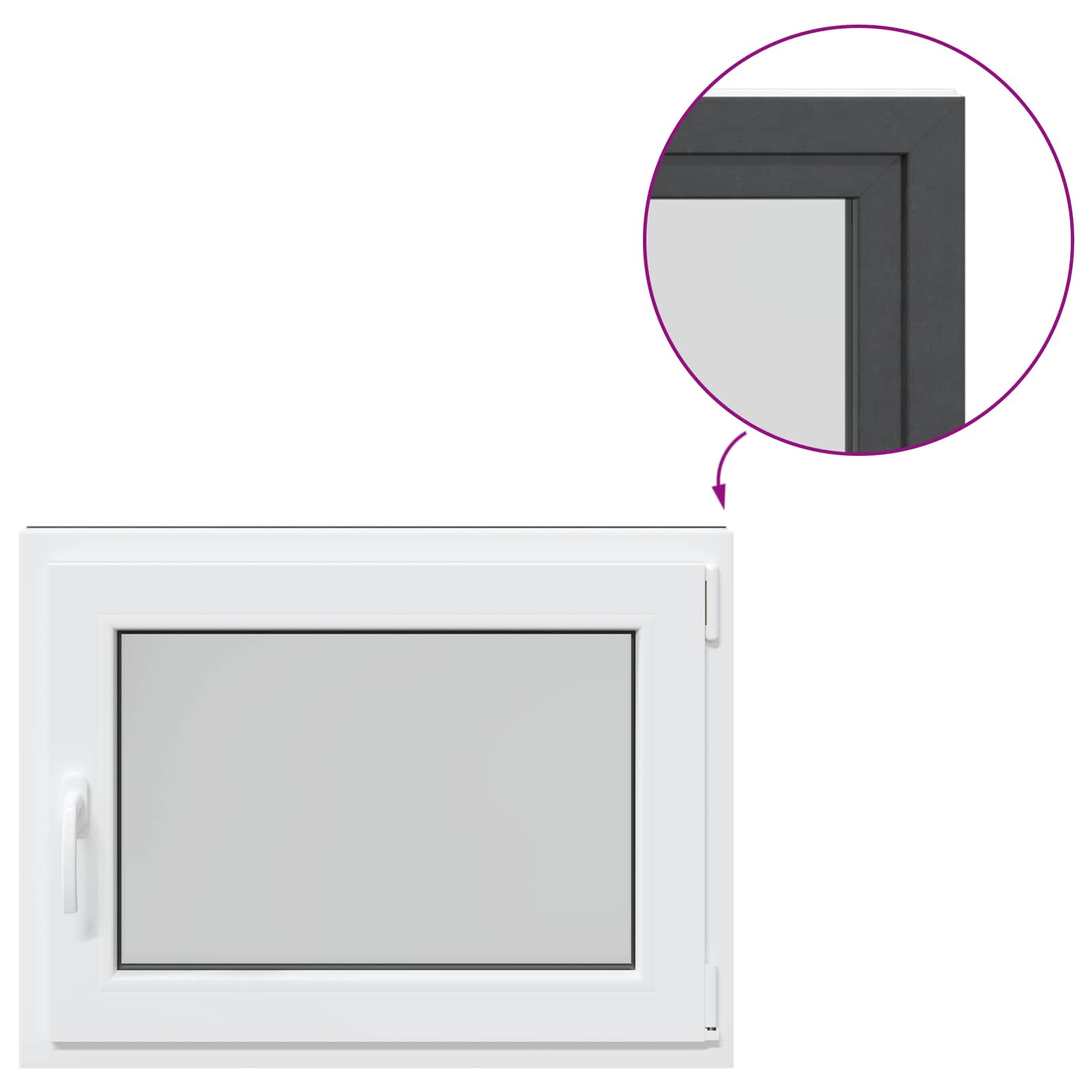 Prozor za podrum RISOR 80 x 60 cm PVC i staklo Antracit