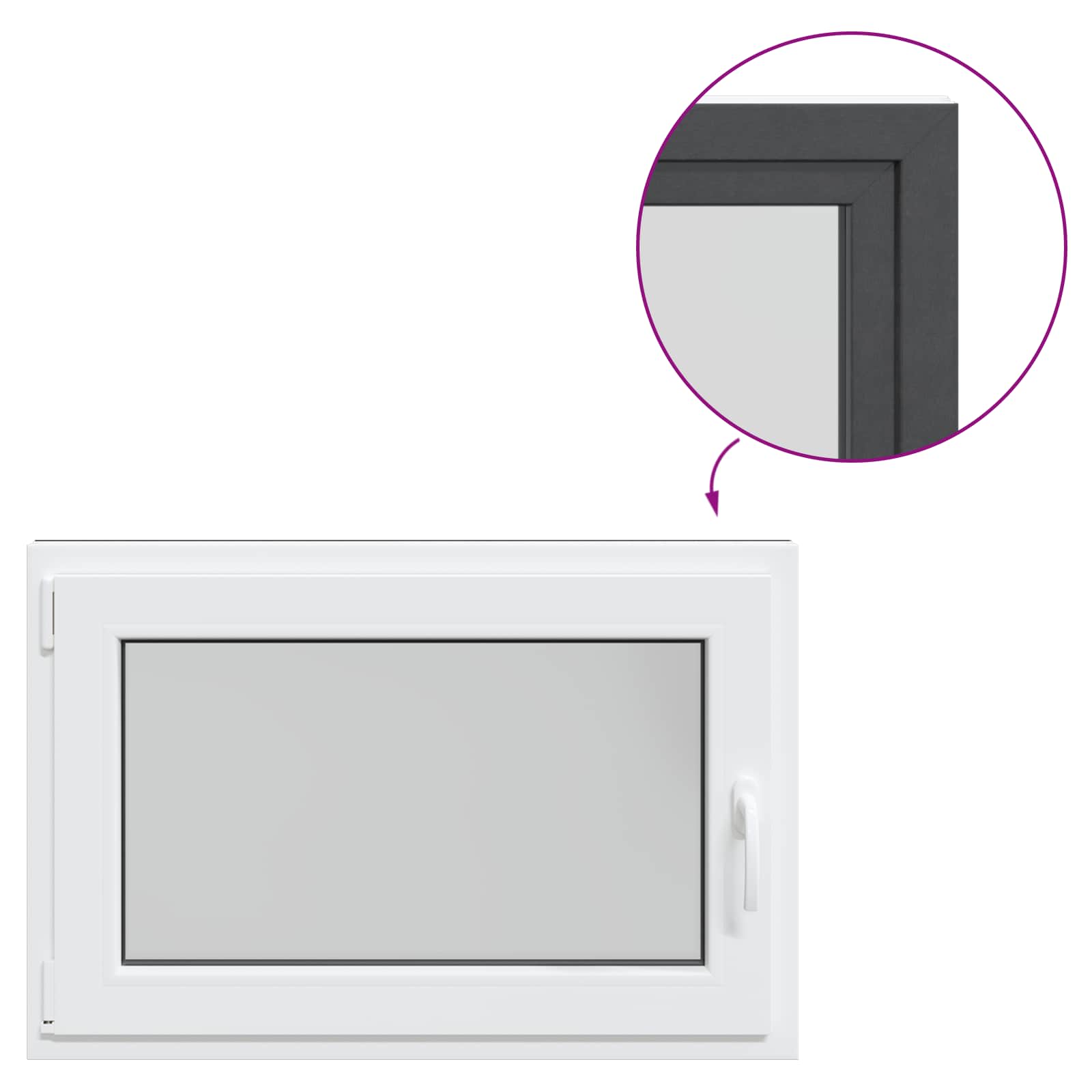 Prozor za podrum RISOR 90 x 50 cm PVC i staklo Antracit