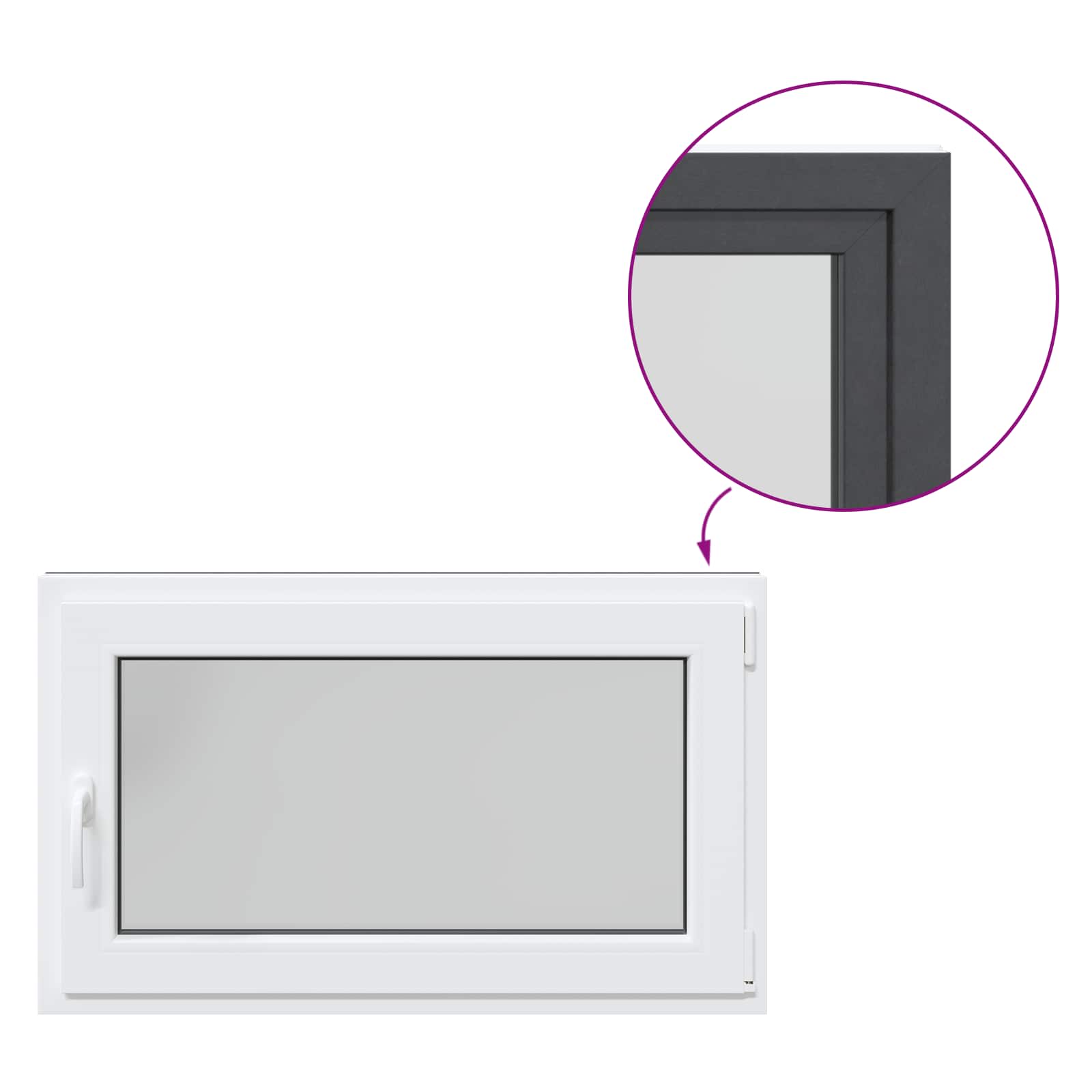 Prozor za podrum RISOR 100 x 50 cm PVC i staklo Antracit