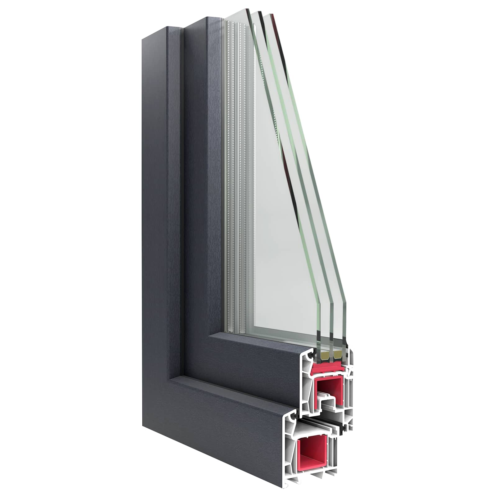 Prozor za podrum RISOR 110 x 60 cm PVC i staklo Antracit