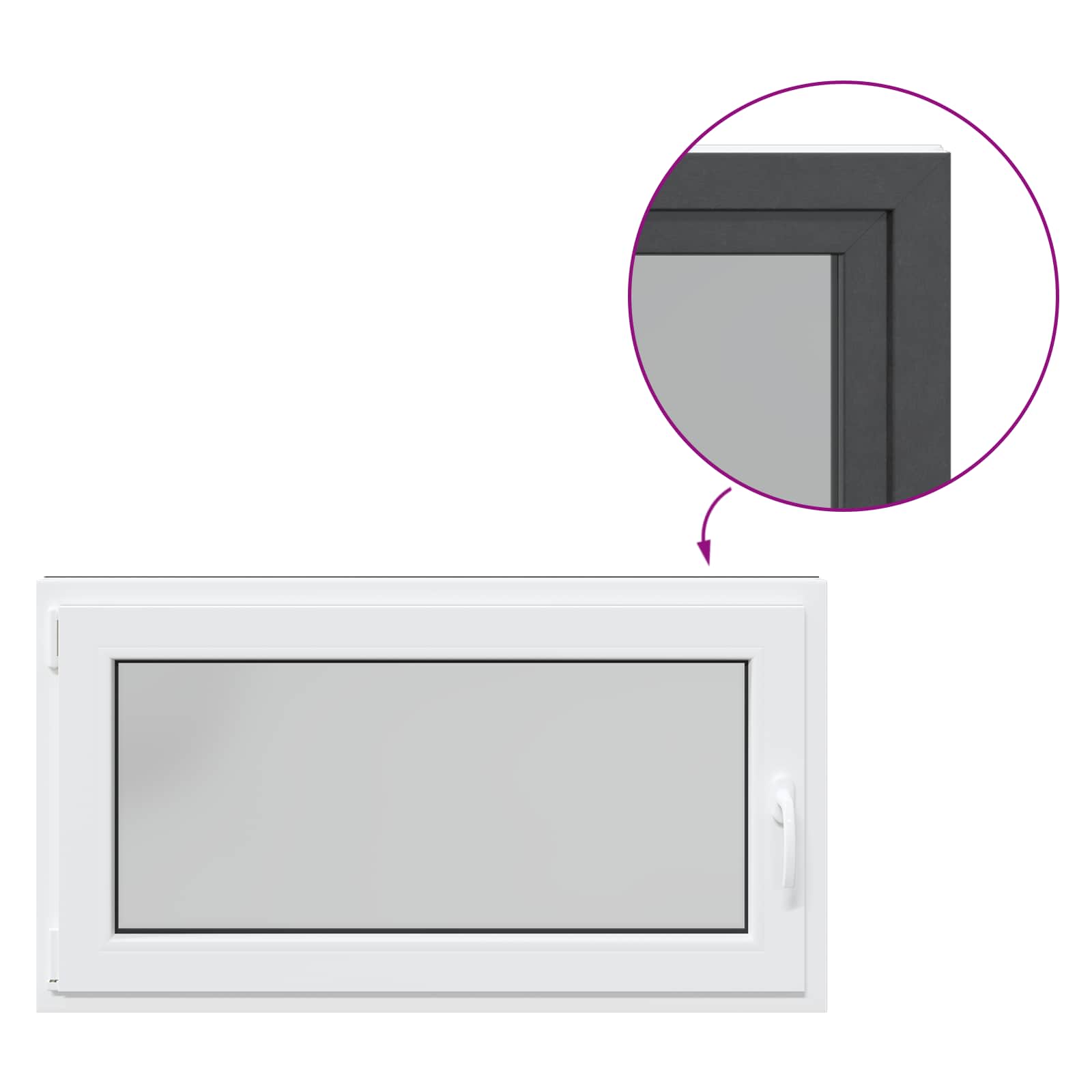 Prozor za podrum RISOR 110 x 60 cm PVC i staklo Antracit