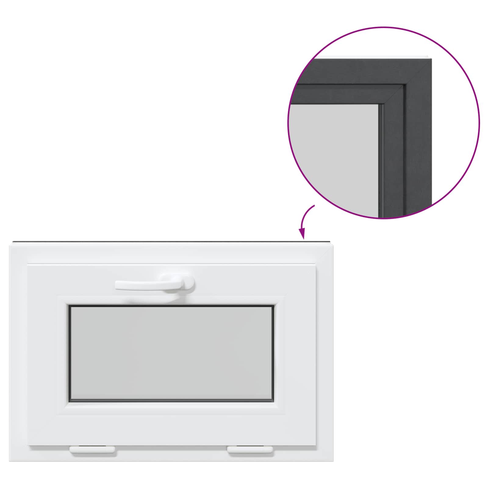 Prozor za podrum RISOR 60 x 40 cm PVC i staklo Antracit