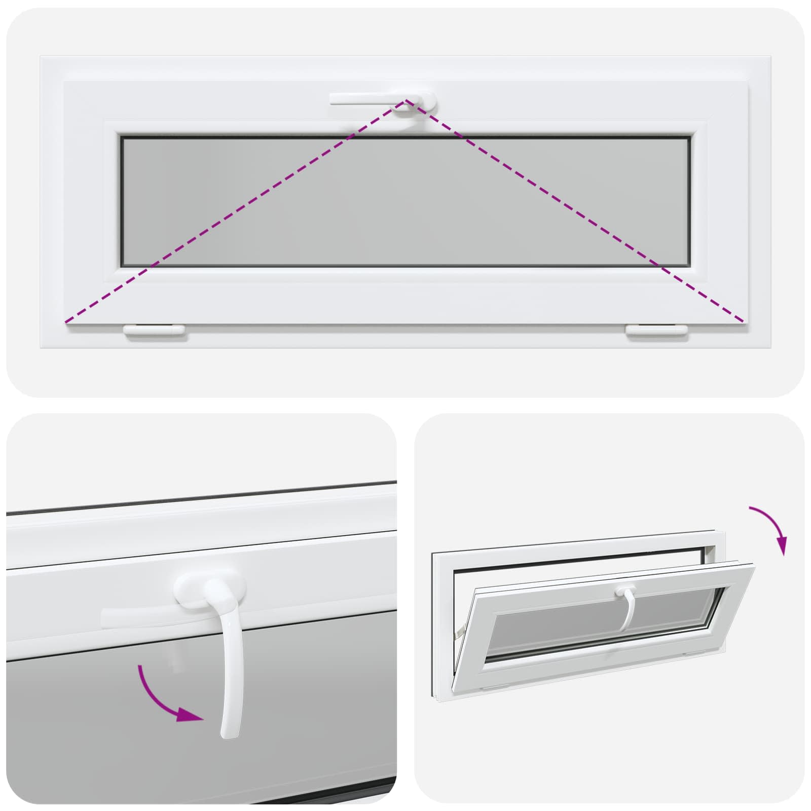 Prozor za podrum RISOR 110 x 40 cm PVC i staklo Antracit
