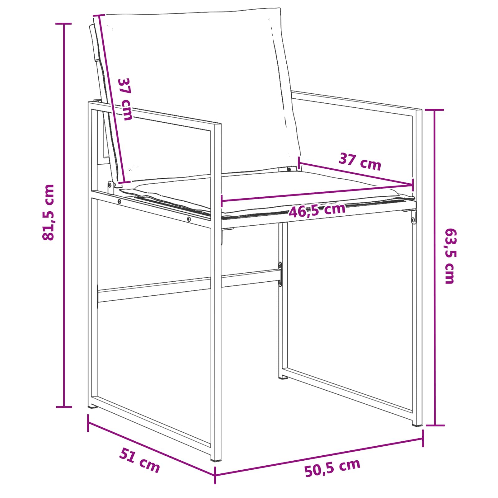 Vrtni set za objed 5 pcs Crna i tamno siva 80 x 80 x 73 cm