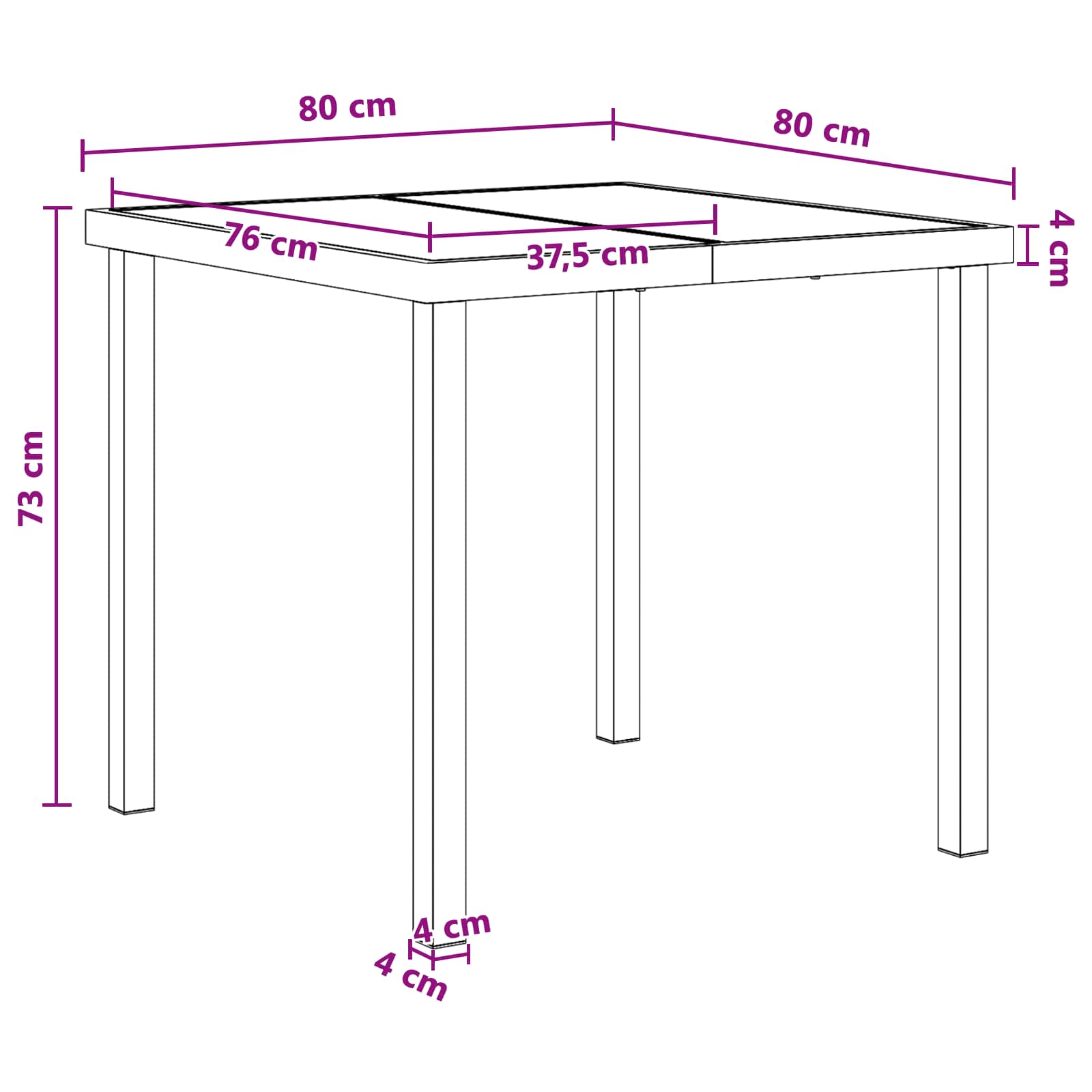 Vrtni set za objed 5 pcs Bijela i svjetlosiva 80 x 80 x 73 cm