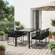 Vrtni set za objed 5 pcs Crna i antracit 140 x 80 x 73 cm