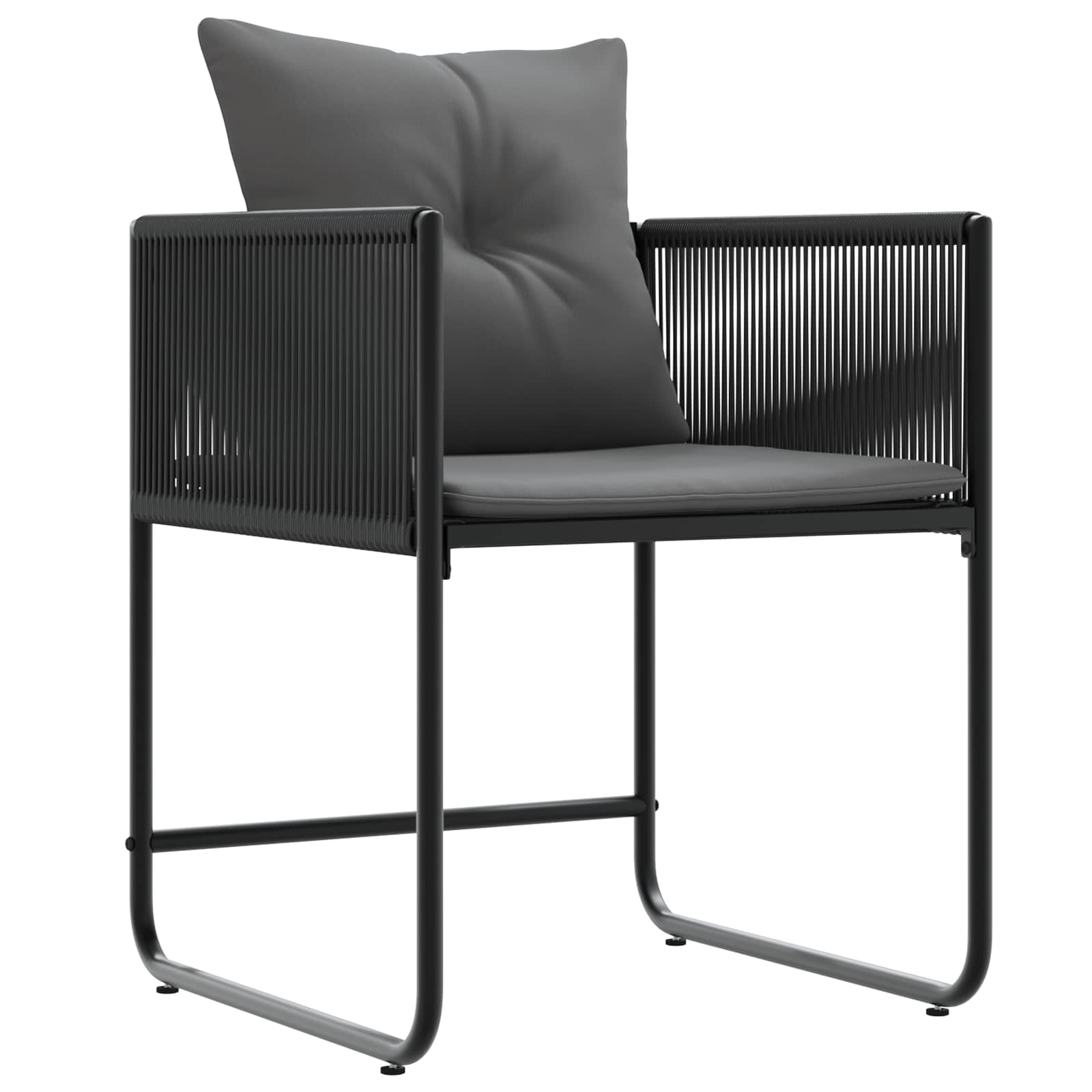 Vrtni set za objed 9 pcs Crna i antracit 200 x 80 x 73 cm