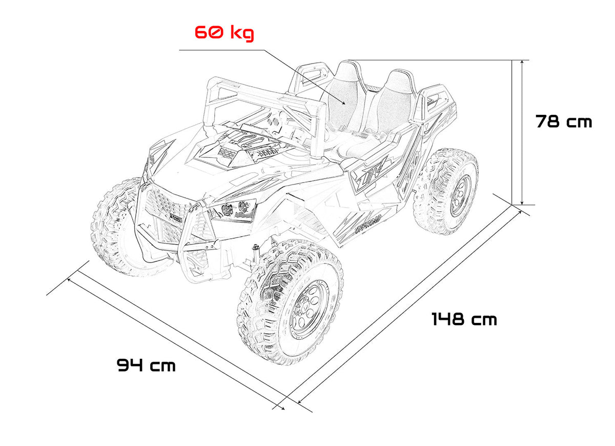 Buggy na akumulator RTR Monster Speed 4x4 - dvosjed - Crveni