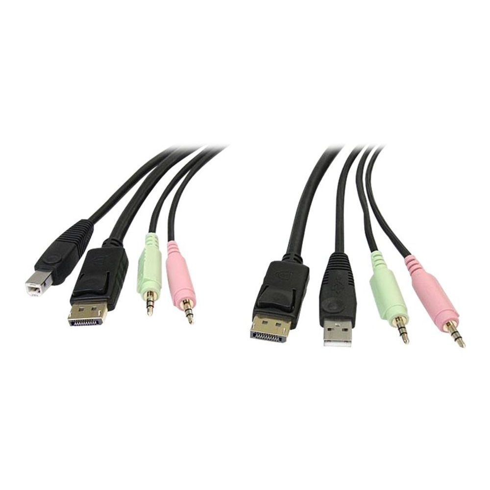 StarTech.com DP4N1USB6 KVM kabel Crno 1,829 m