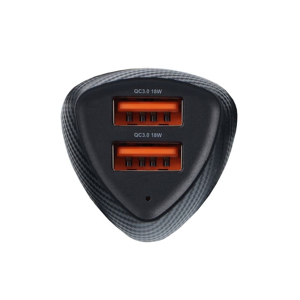 FORCELL CARBON autonabíječka USB QC 3.0 18W + USB QC 3.0 18W CC50-2A36W černá (Celkem 36W)